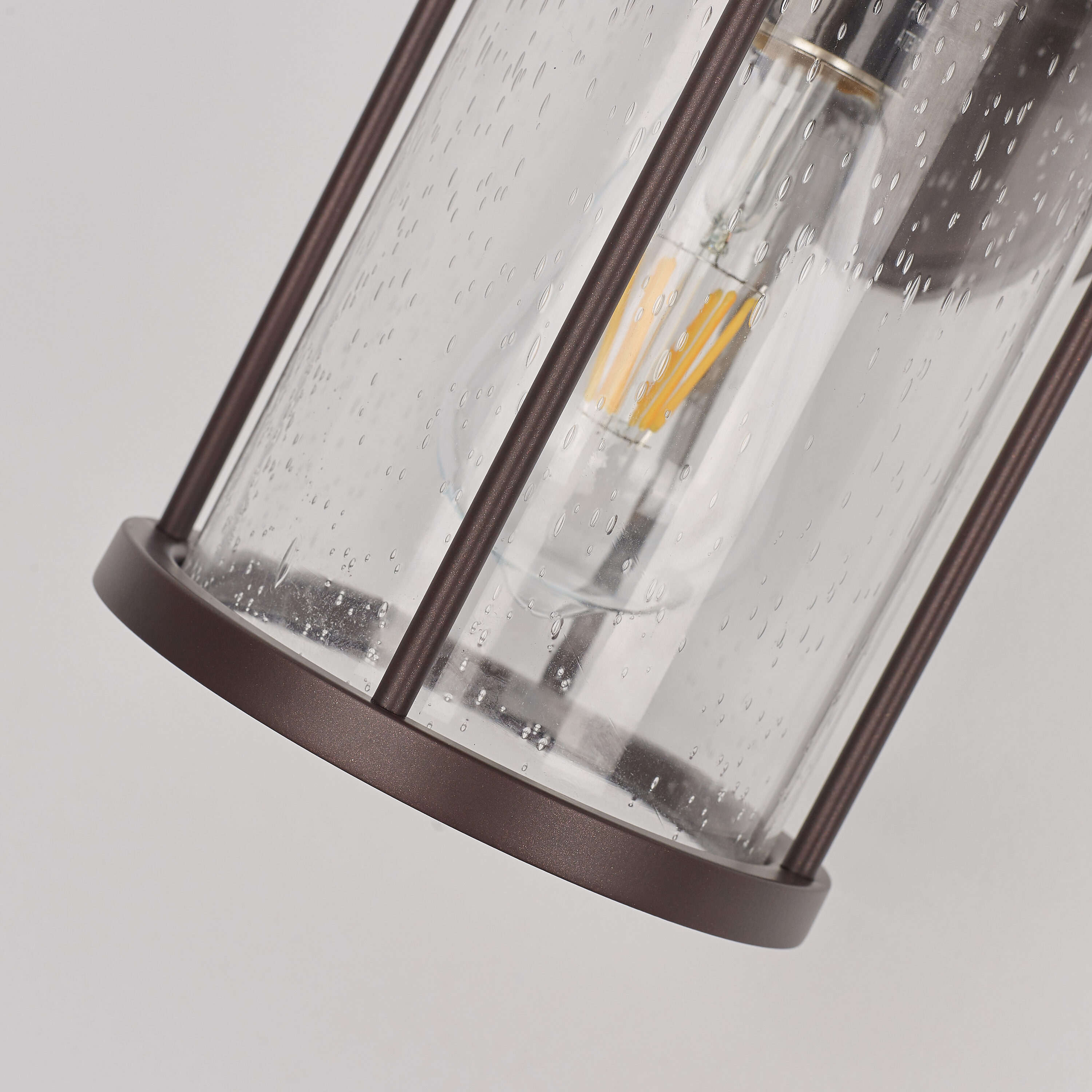 Bronze 13.75" Outdoor Wall Lantern with Clear Seedy Glass