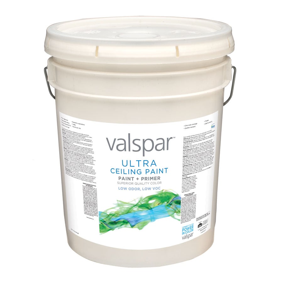 Valspar Flat White Tintable Latex Interior Paint + Primer (5-Gallon) At ...