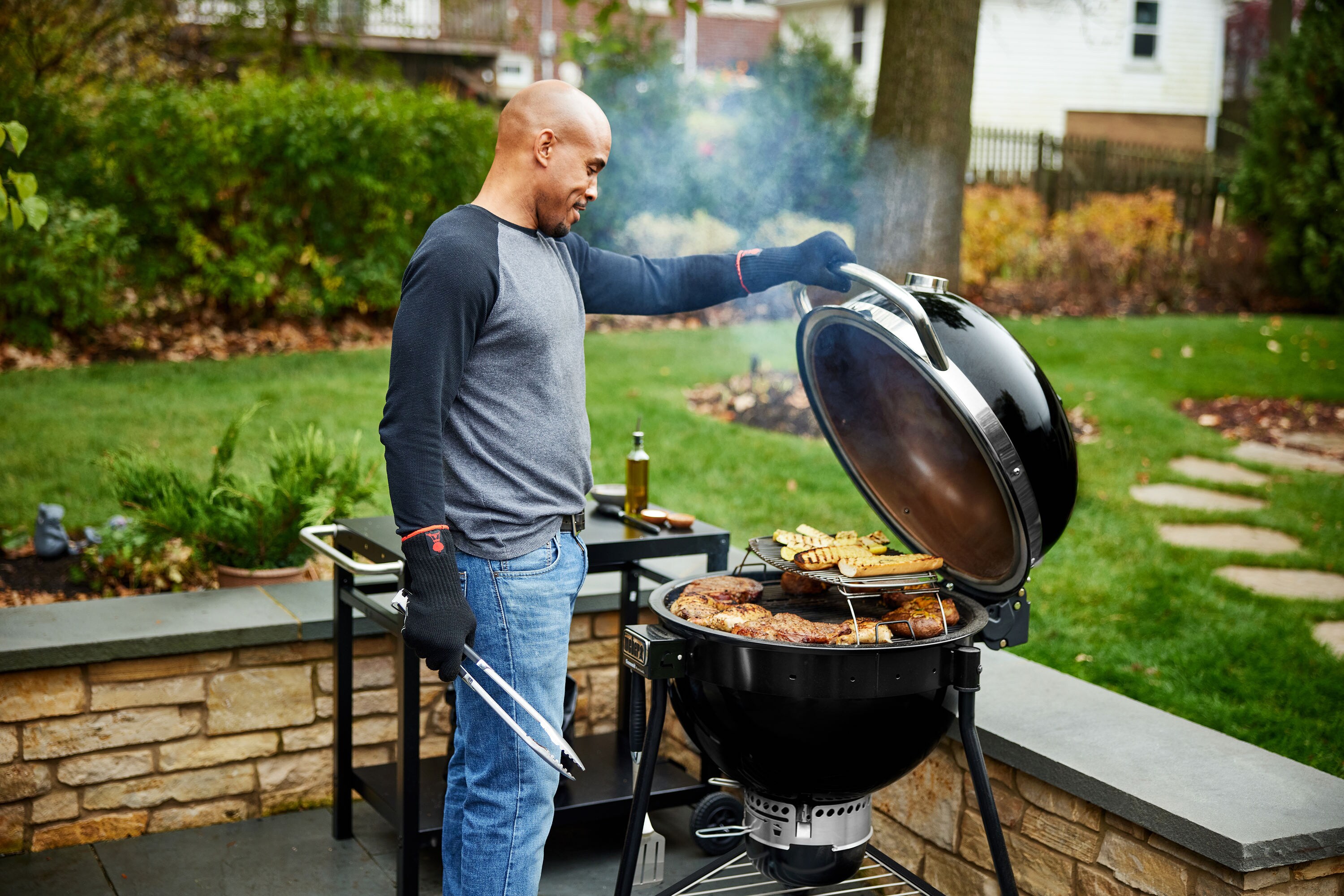 Weber Kamado 24-in W Black Kettle Charcoal Grill in the Charcoal Grills  department at