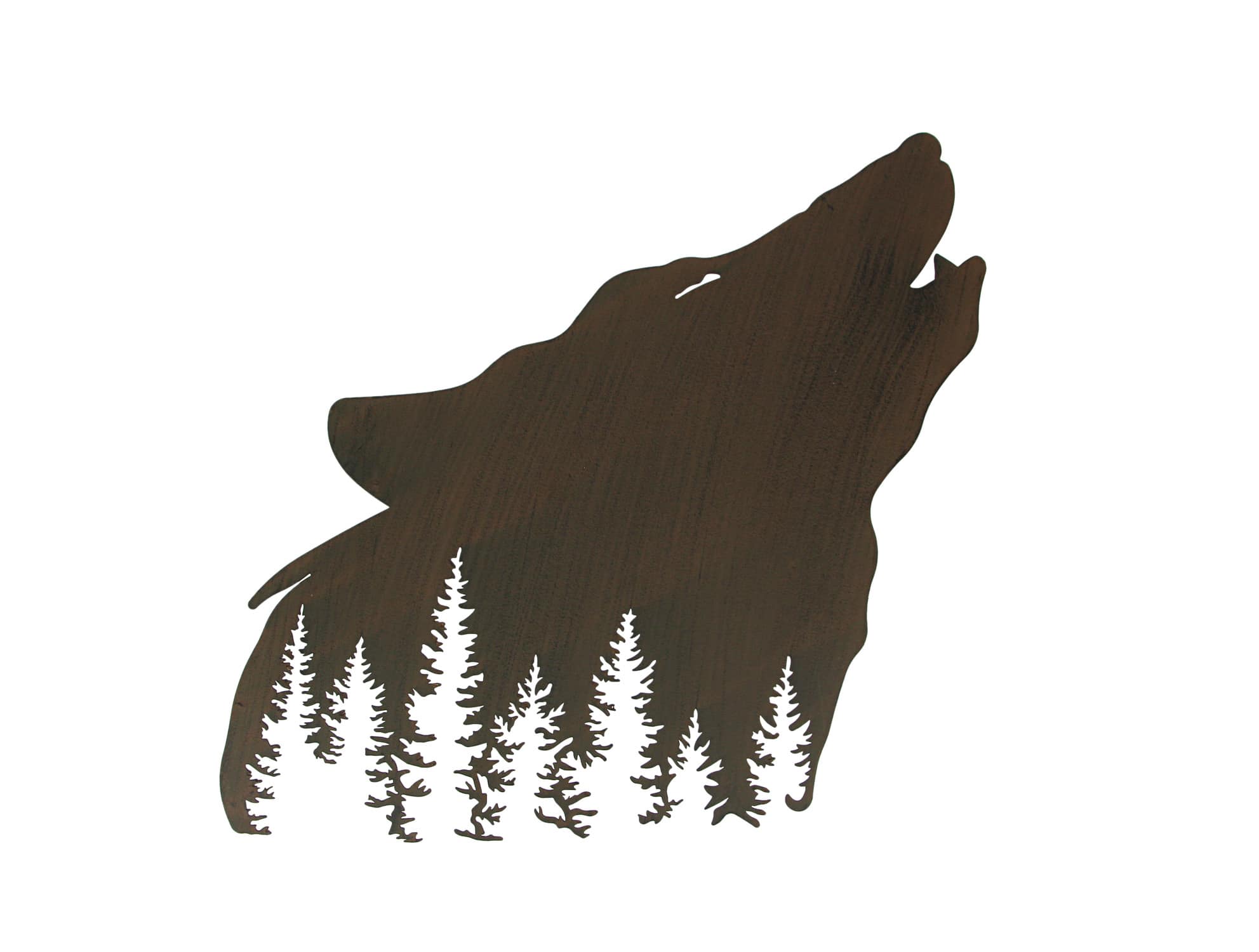 Mayrich Company MRC-34780-BN Brown Wolf Laser Cut Metal Wall Art Hanging Forest Room Decor Lodge Decoration