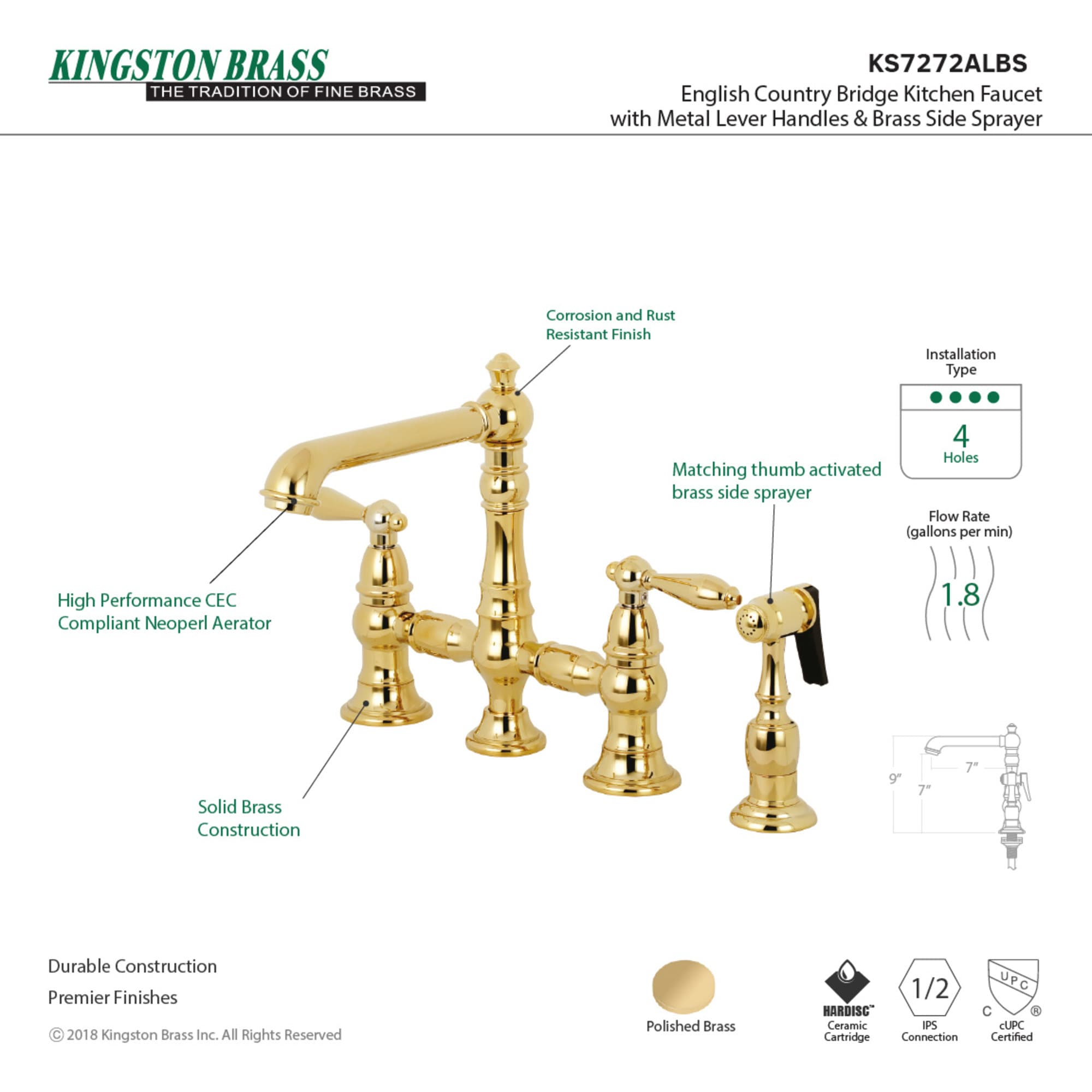 Kingston Brass WLKS7272ALBS Kitchen-Faucets - View #3