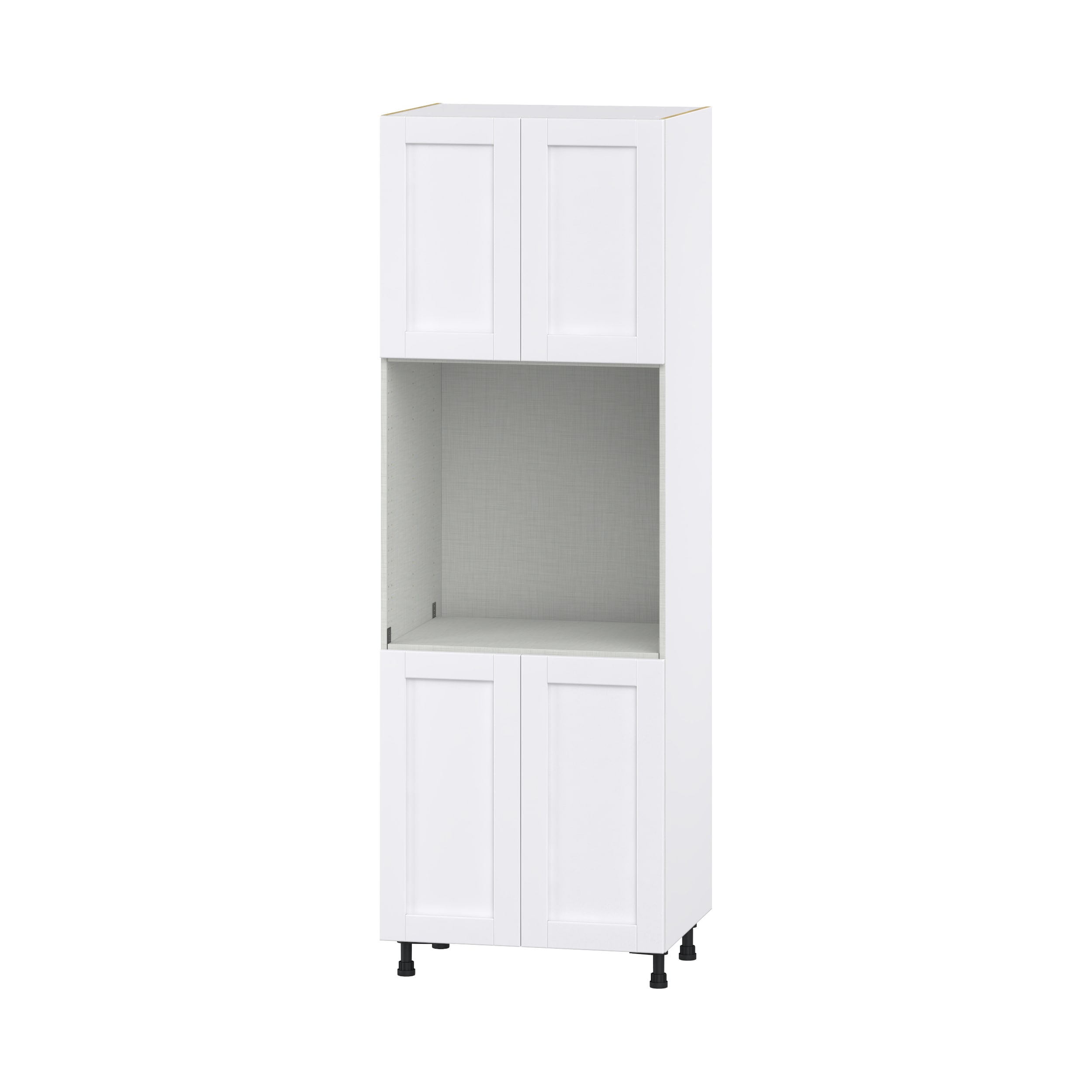 Hugo&Borg Jolie 30-in W x 89.5-in H x 24-in D Warm White Single Oven Base Fully Assembled Cabinet (Flat Panel Shaker Style)