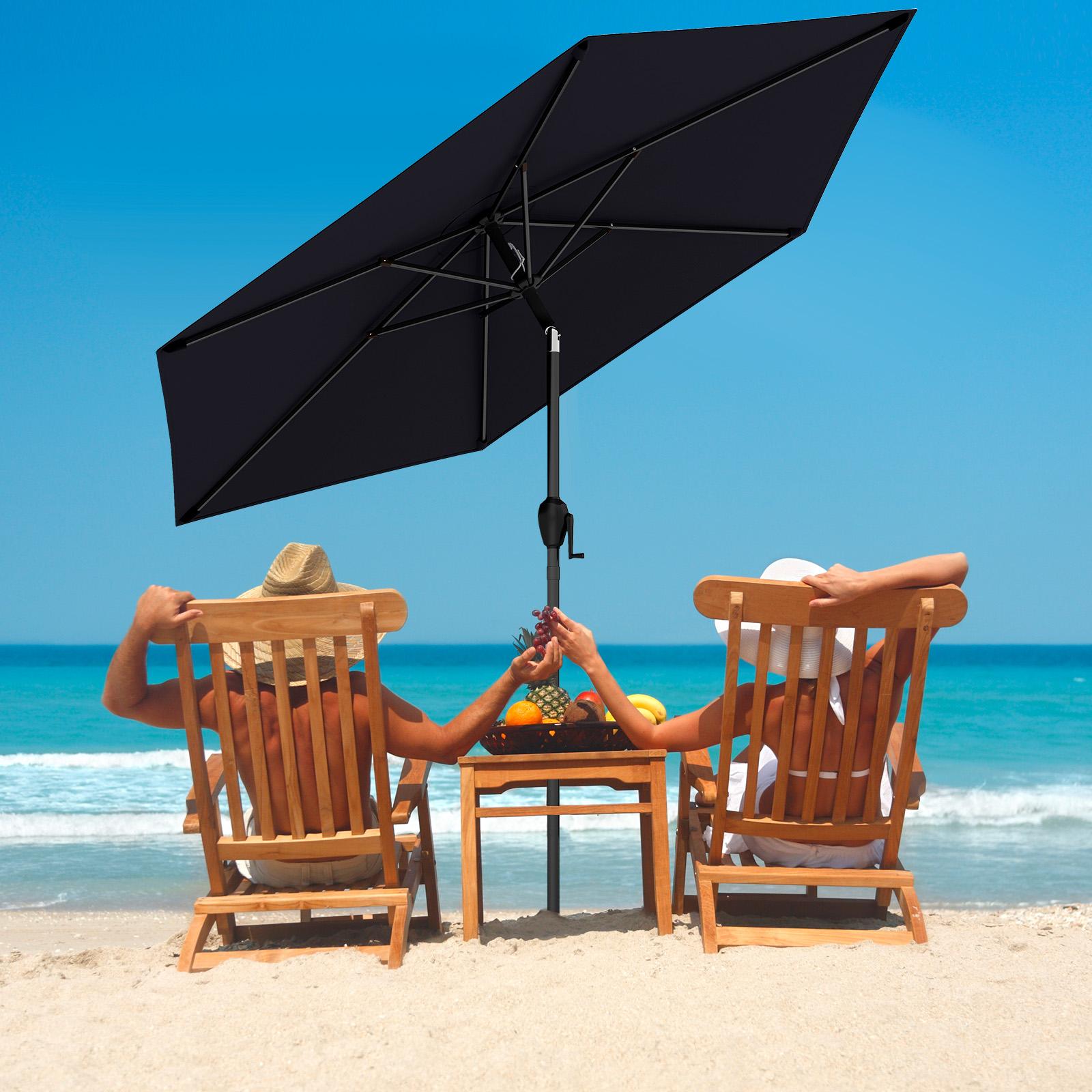 BABOOM - 7.5 Feet Outdoor Patio Heavy Duty Market Umbrella with Push Button Tilt