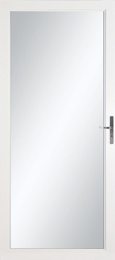 Williamsburg 36-in x 81-in White Full-view Interchangeable Screen Aluminum Storm Door with Brushed Nickel Handle | - LARSON 35017032