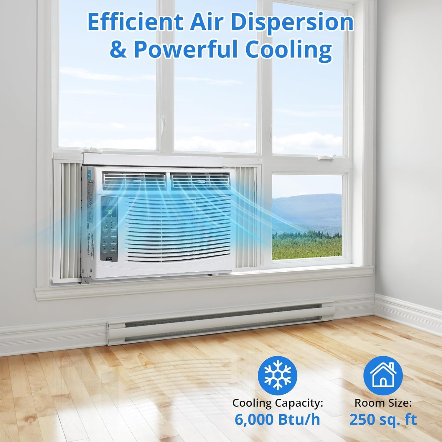 Garvee 6000 BTU WiFi Smart Window AC for rooms up to 269 sq ft with ...