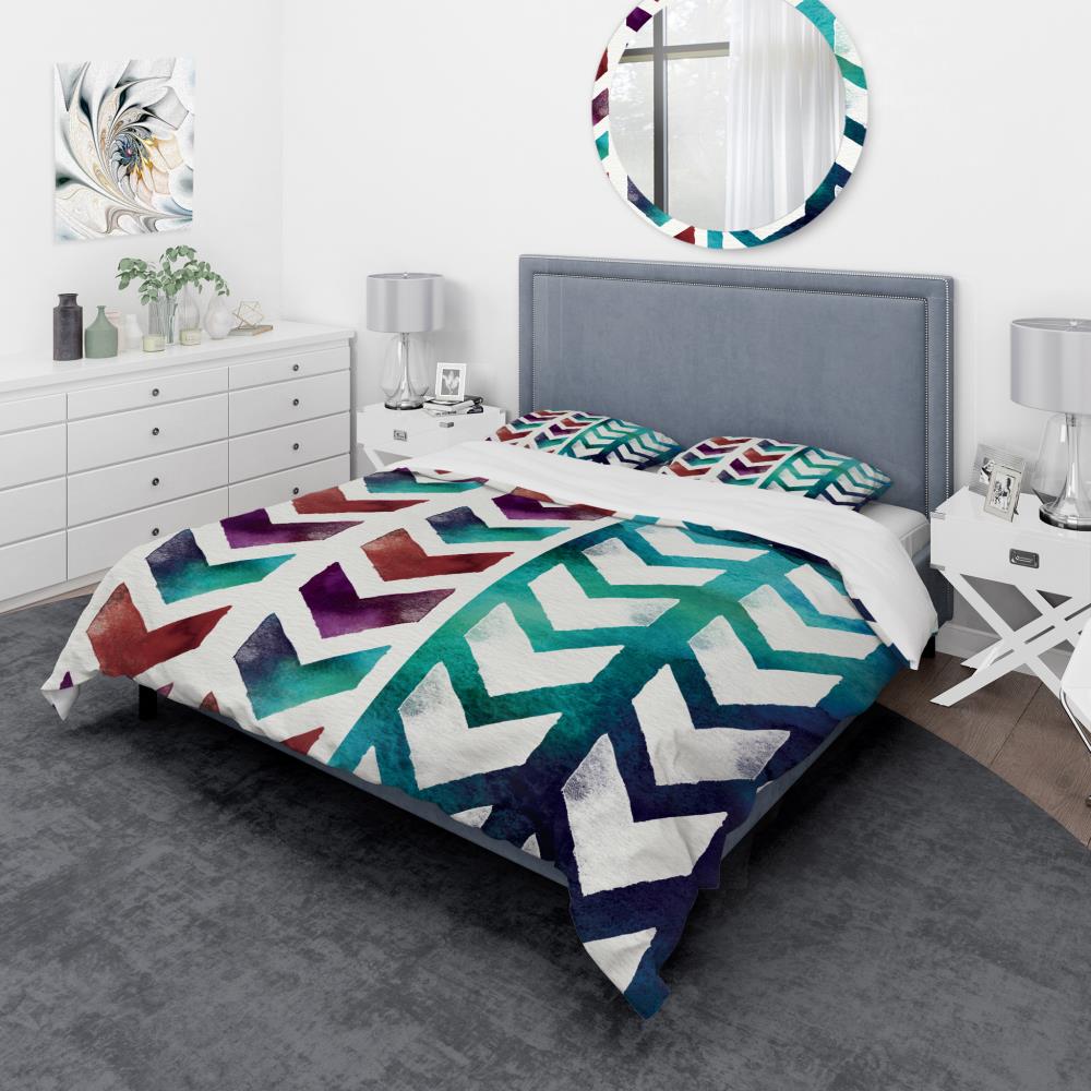 Designart BED31097-K 3 -Piece Blue King Duvet cover Set