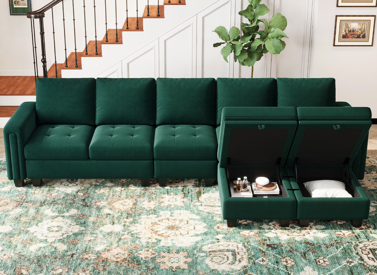 Belffin BF067-A2BC2E-GREEN futons - View #3