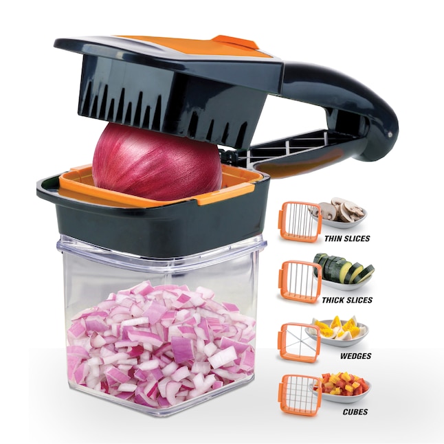 As Seen on TV Nutri Chopper - 5 Interchangeable Slicing Options - Portable  and Easy Storage - Dishwasher Safe - Black - Pack of 6 in the Kitchen Tools  department at