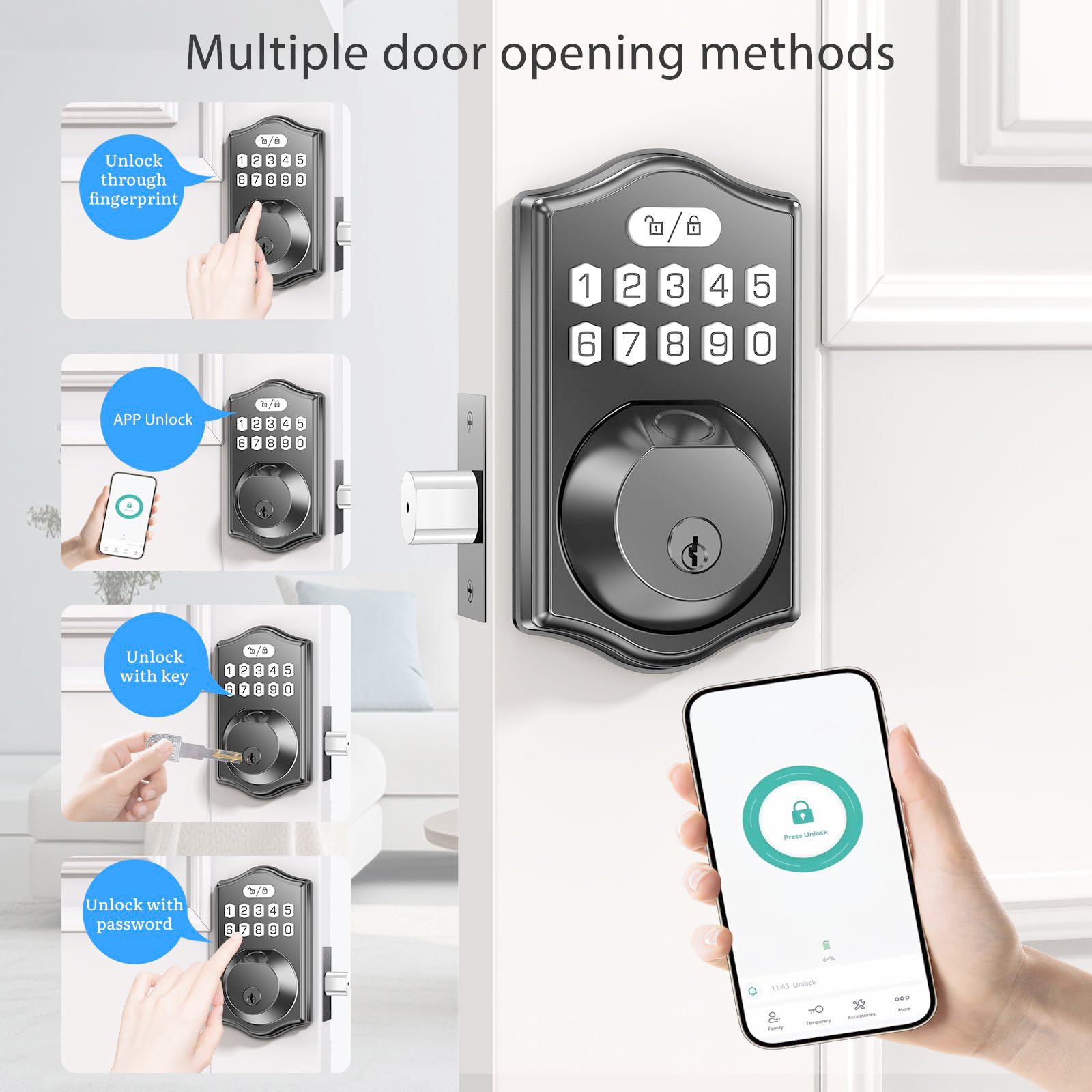 Justincity LJT0804J308 Electronic-Door-Locks - View #2