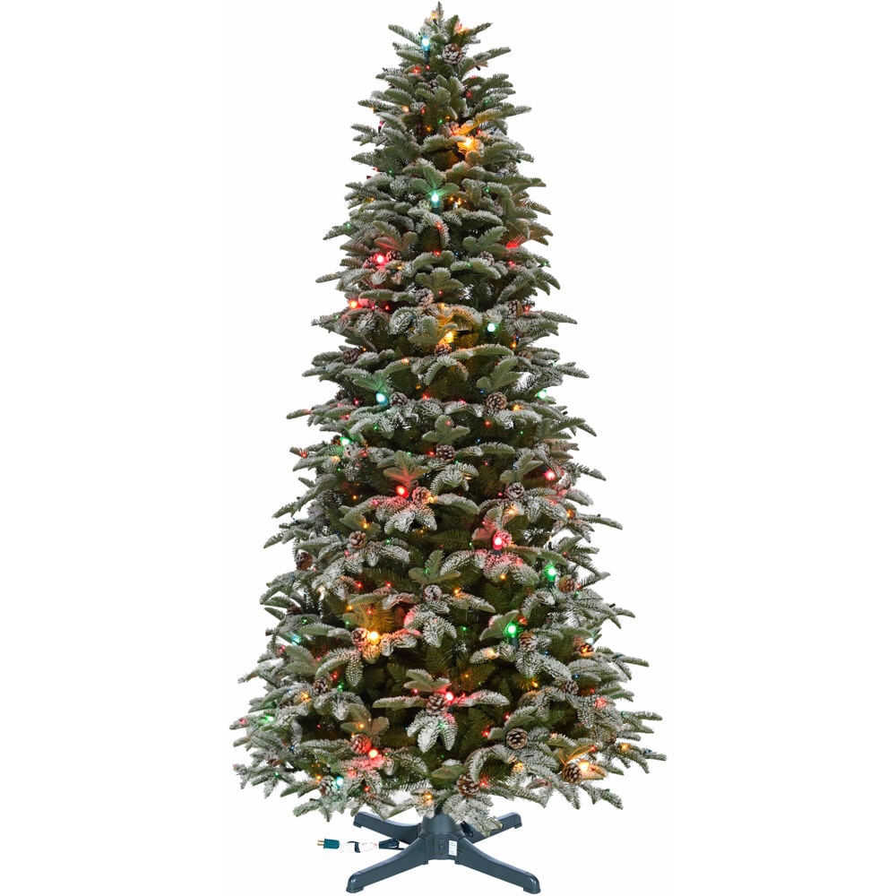 Fraser Hill Farm FFER075-6SN-RSTD 7.5-ft Eagle Rock Pre-lit Artificial Christmas Tree with Incandescent Lights