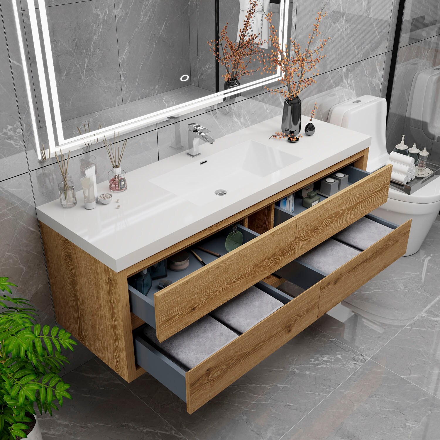 BV Better Vanity LOUIS60S-YW Bath-Vanity-Combo - View #6