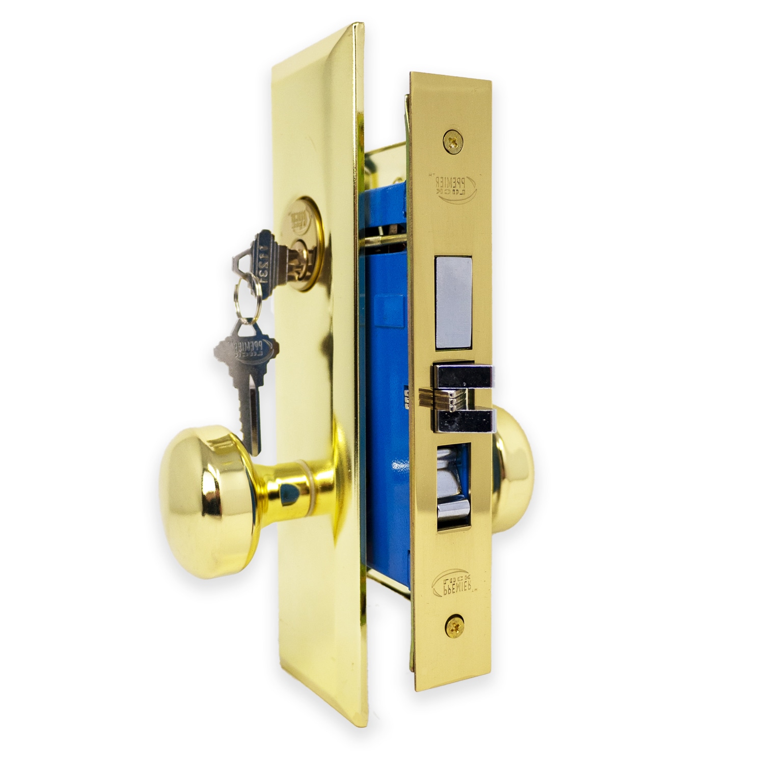 Premier Lock Keyed Alike Entry Door Stainless Steel Exterior  Single-cylinder deadbolt Keyed Entry Door Knob Combo Pack (2-Pack)