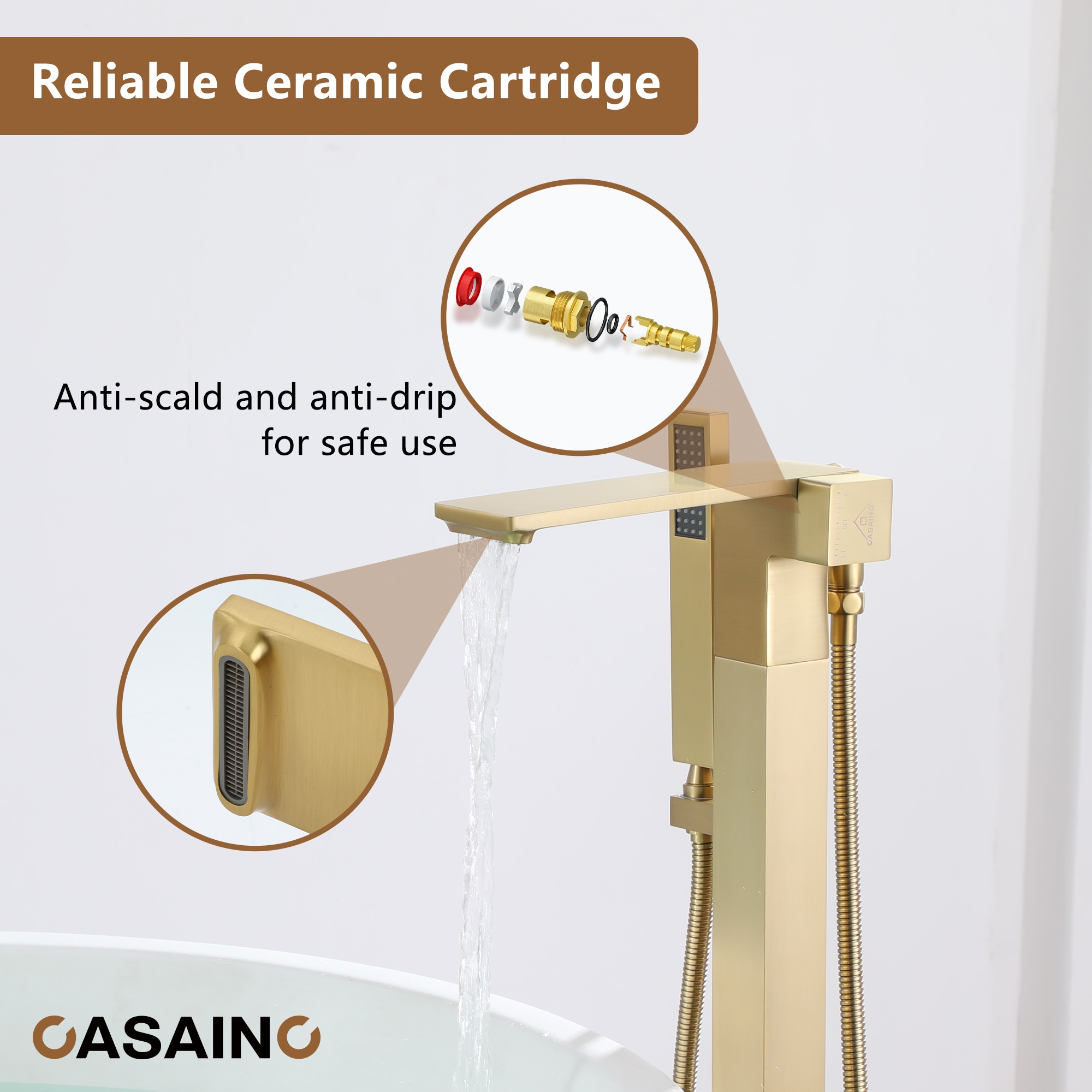 CASAINC KCLT0057-BG Roman-Tub-Faucets - View #9