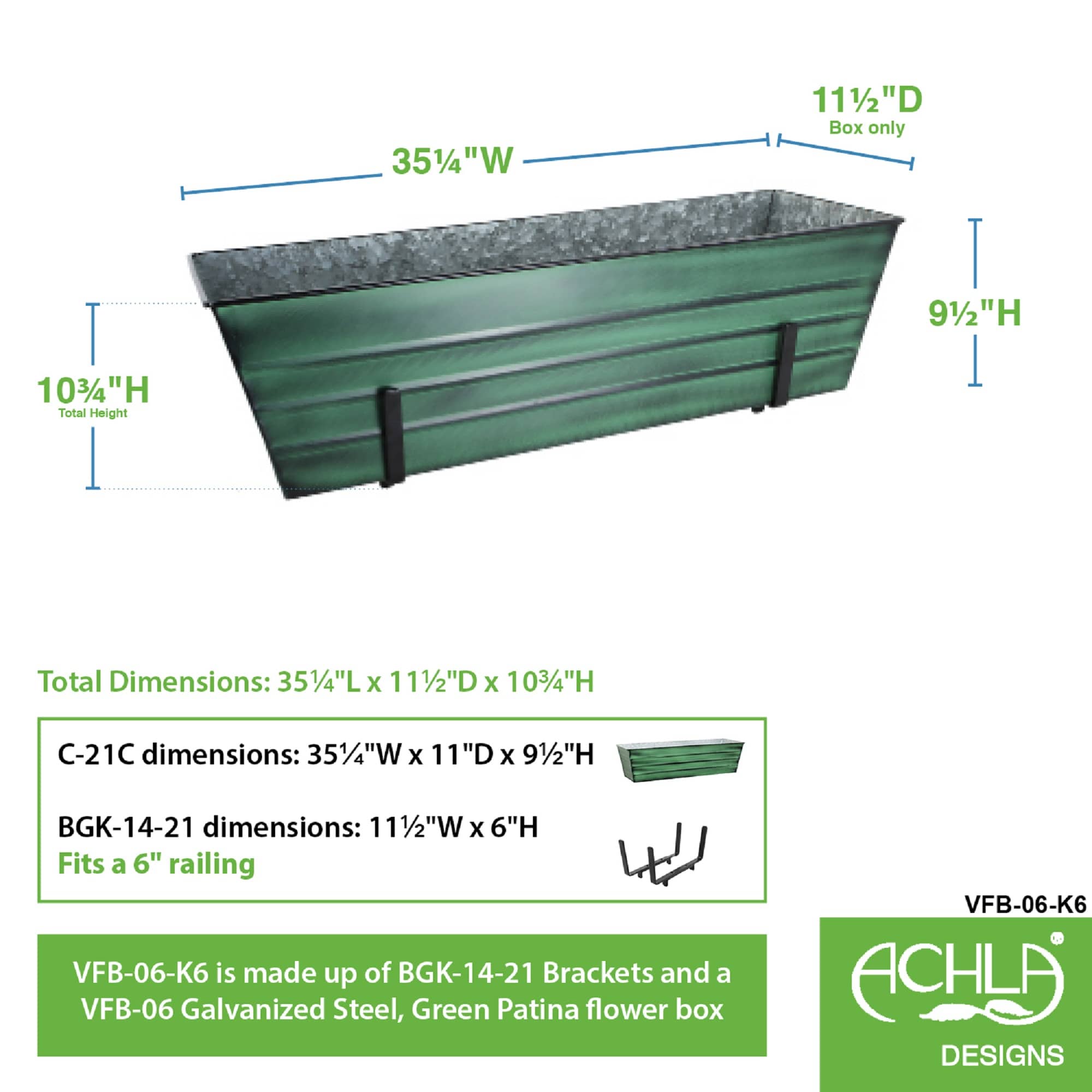 Minuteman International VFB-06-K6 Planter-Window-Box - View #2