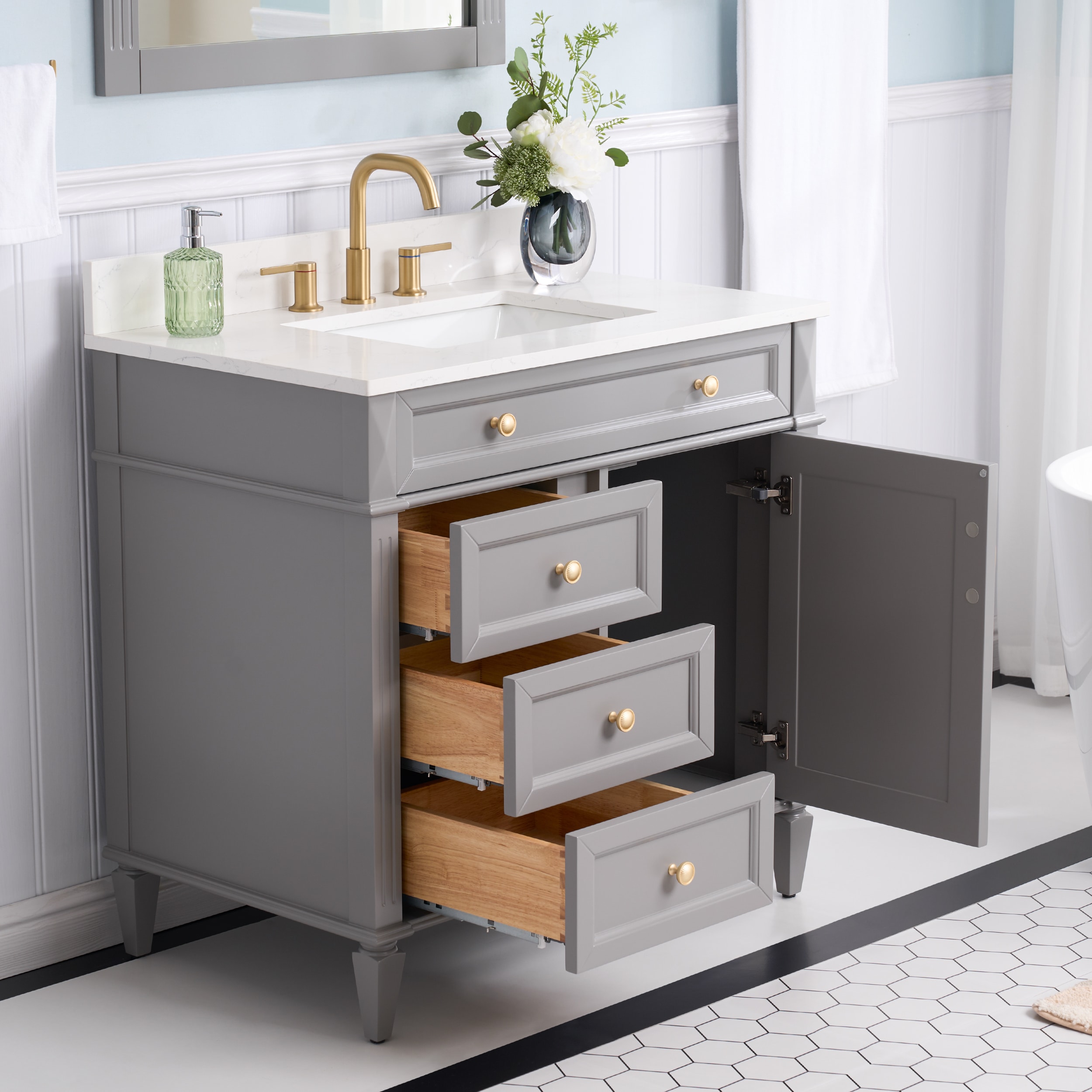 WELLFOR ELISA36QZ-TG Bath-Vanity-Combo - View #5