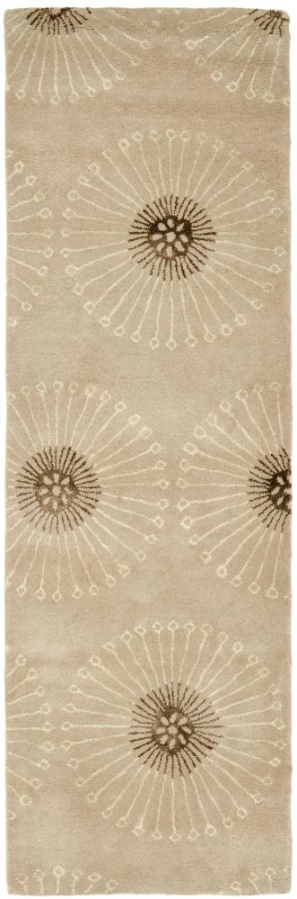Safavieh SOH821A-28 Soho Kolo 2 x 8 (ft) Tufted Wool Beige/Brown Rectangular Indoor Floral/Botanical Farmhouse/Cottage Runner rug