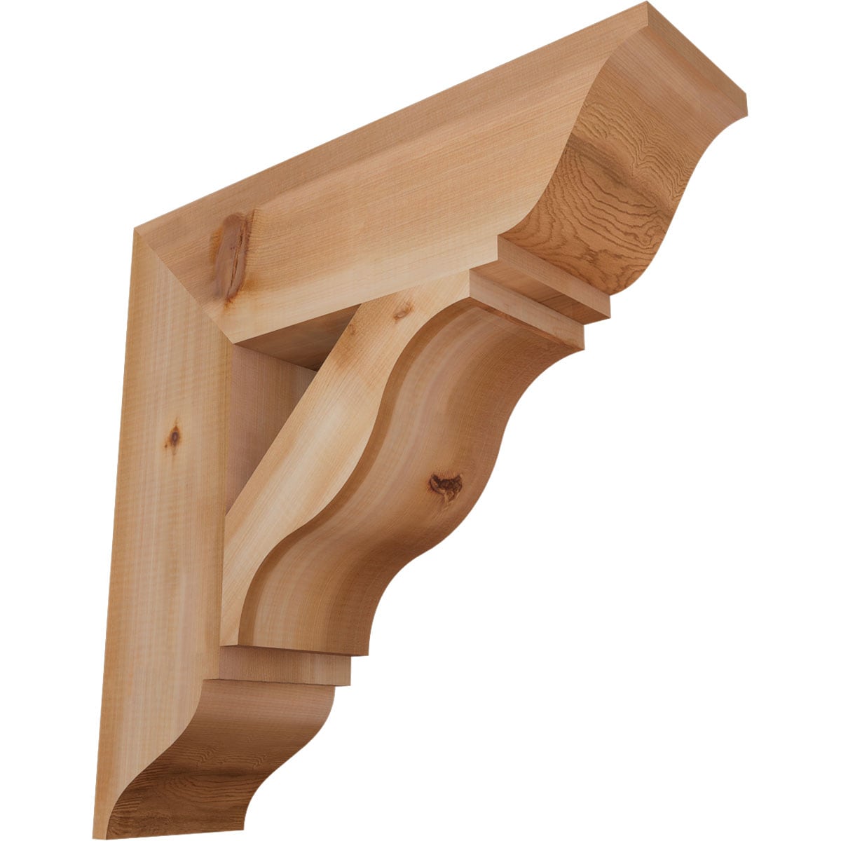 Ekena Millwork BKT06X22X22FST01SWR Funston traditional smooth 5-1/2-in x 22-in x 22-in Western red cedar Brown Wood Standard bracket