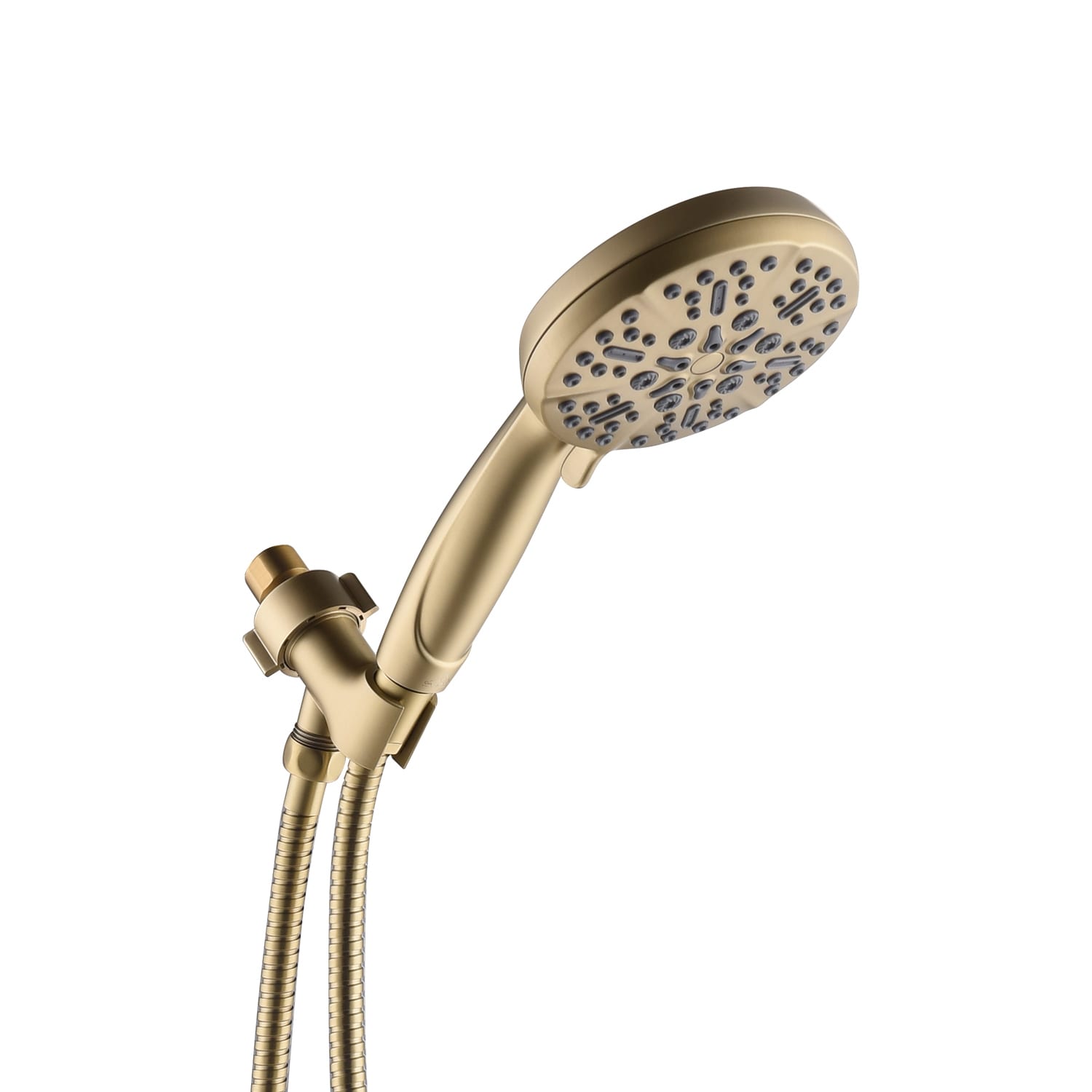 Brass Hand Held Shower Head Bathroom Faucet Accessory ABS Wall Bracket Set Gold 
