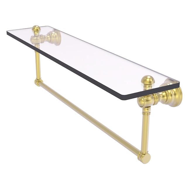Allied Brass Carolina Satin Brass 1-Tier Brass Wall Mount Bathroom Shelf Allied Brass Carolina Satin Brass 1-Tier Brass Wall Mount Bathroom Shelf
