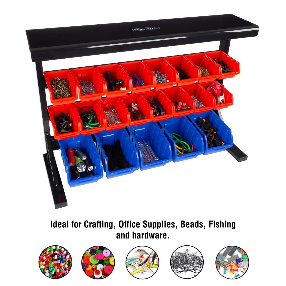 Fleming Supply 24 Drawer Storage Plastic Organizer for Desktop / Wall Mount, Hardware, Parts, Crafts, Beads/ Tools 170954UXI