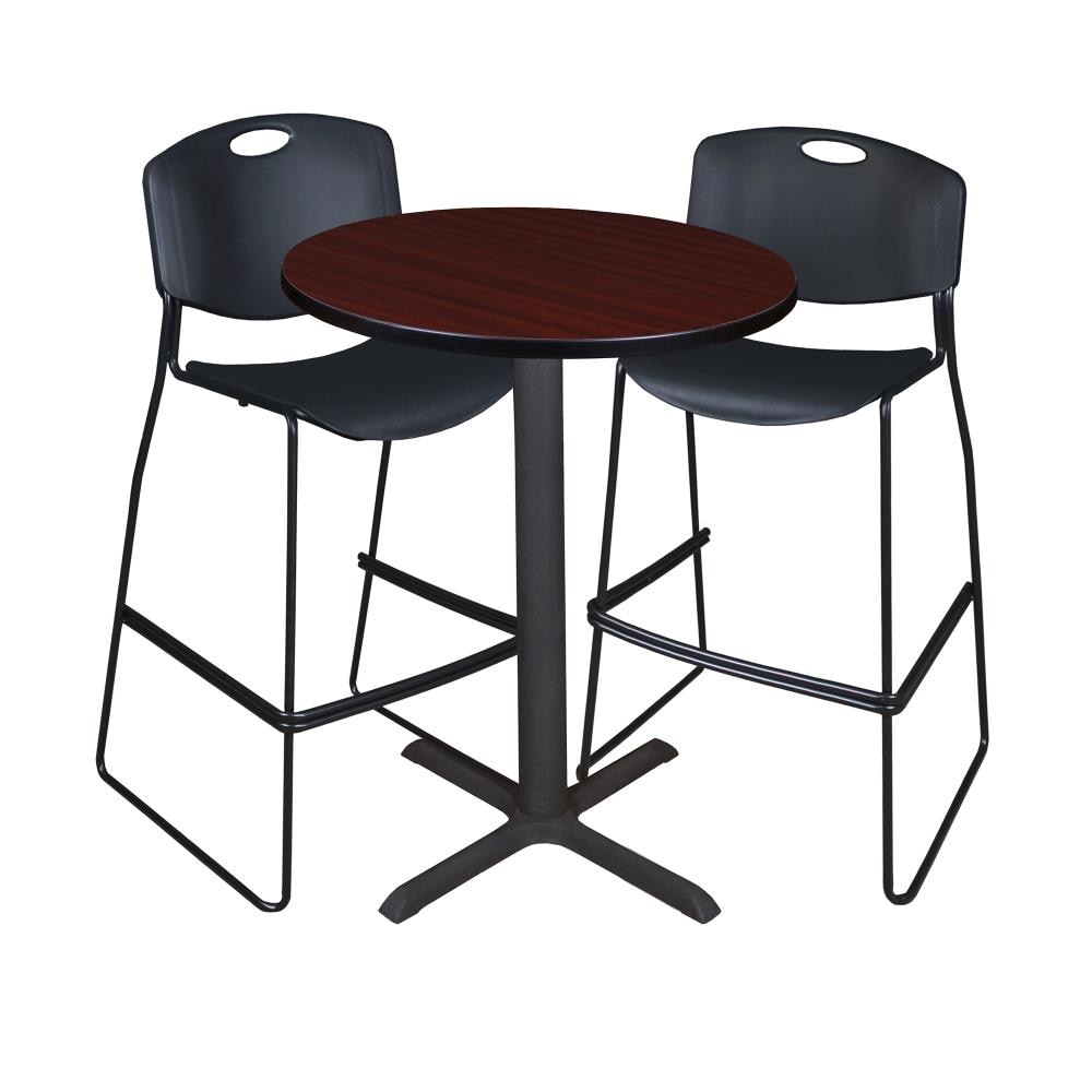 Regency TCB30RNDMH4495BK Breakroom Brown 4-Person Training Table (30-in W x 42-in H)