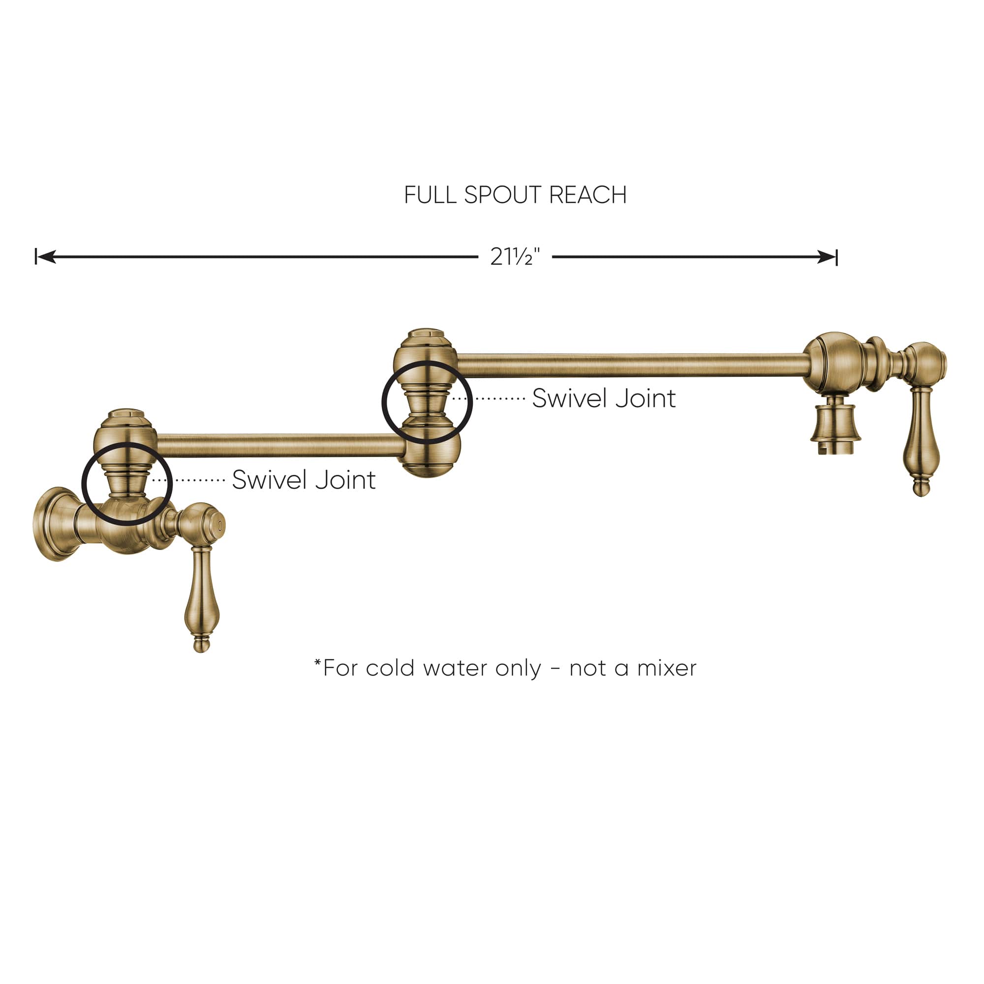 Whitehaus Collection WHKPFCR3-9550-NT-AB Kitchen-Faucets - View #3