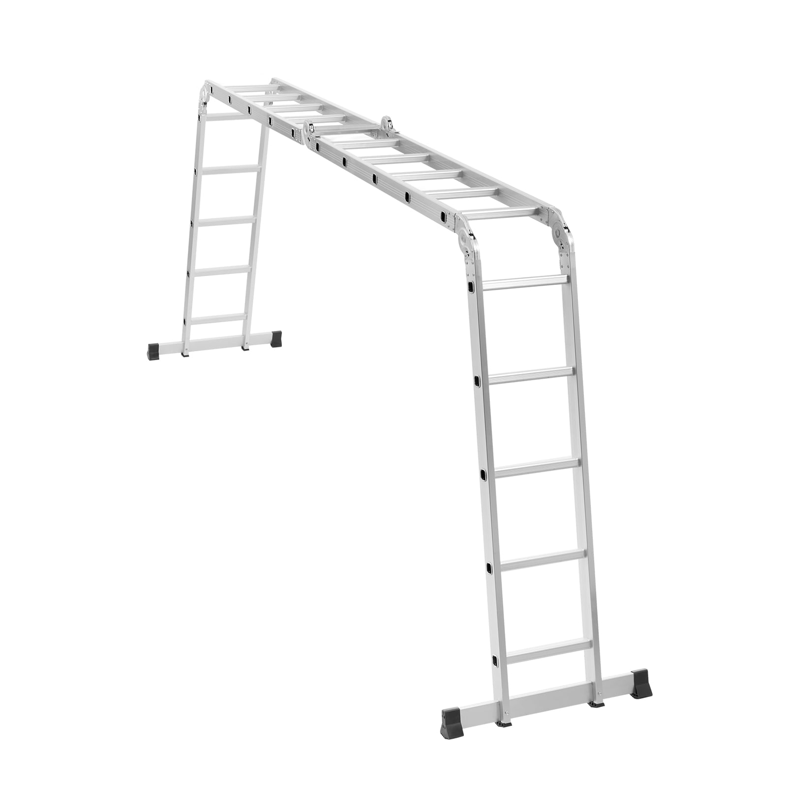 VEVOR Multi-Purpose Folding Ladder  7-in-1 Tall Extension Step Ladder  A Frame 5 Step Telescoping Ladder  19ft Reach Height Heavy Duty Adjustable Ladder  330 lbs Capacity for Home Outdoor Metal