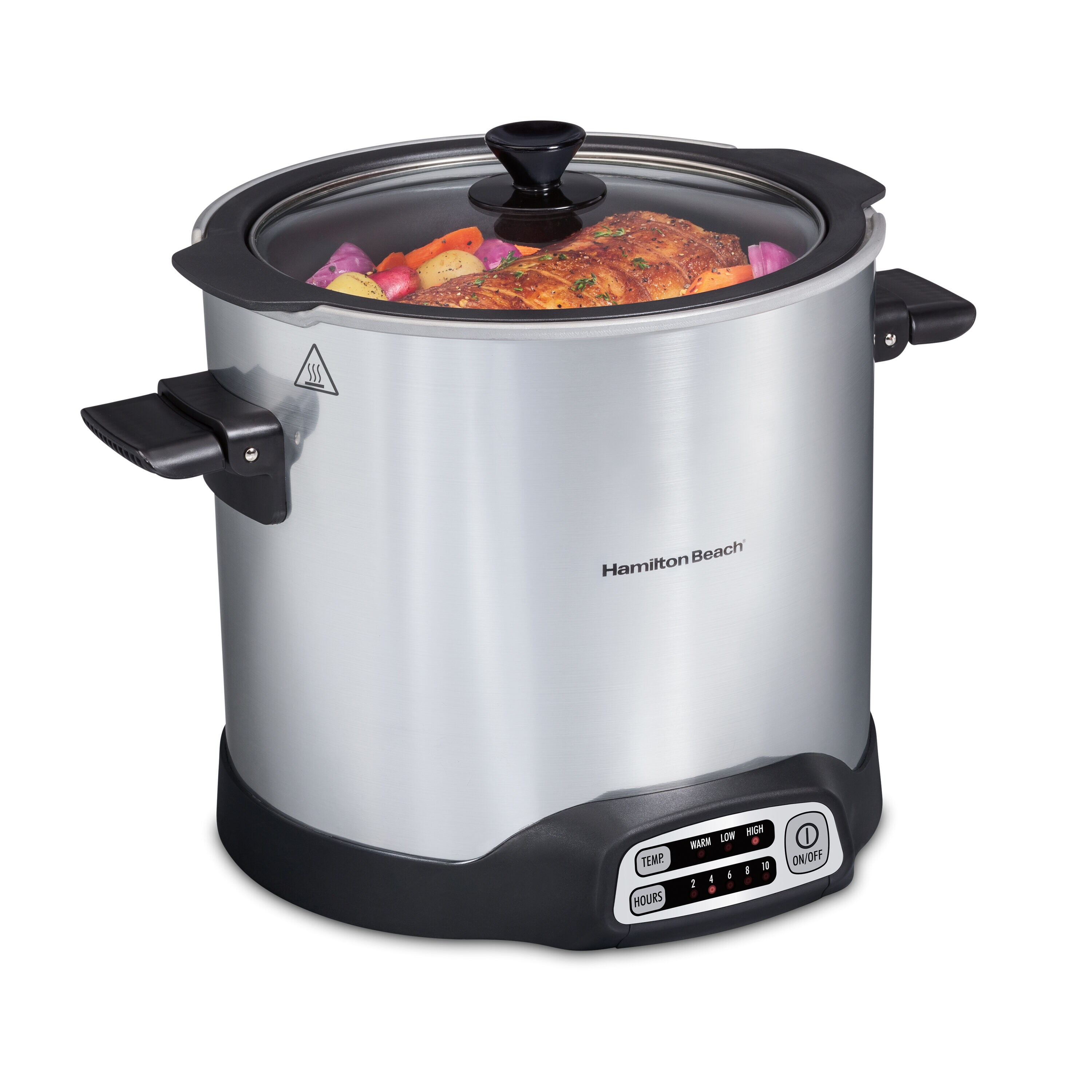 Hamilton Beach 6 qt. Gray Programmable Slow Cooker with Defrost