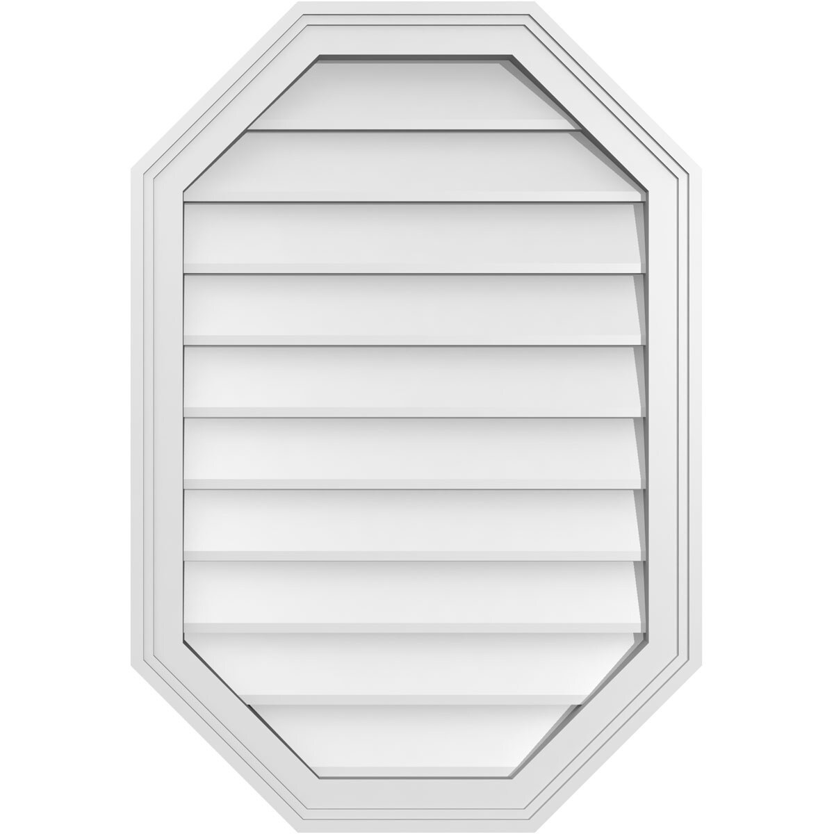Ekena Millwork GVPOV22X3202SN 22-Inches x 32-Inches Off-white Octagon PVC Gable Louver Vent