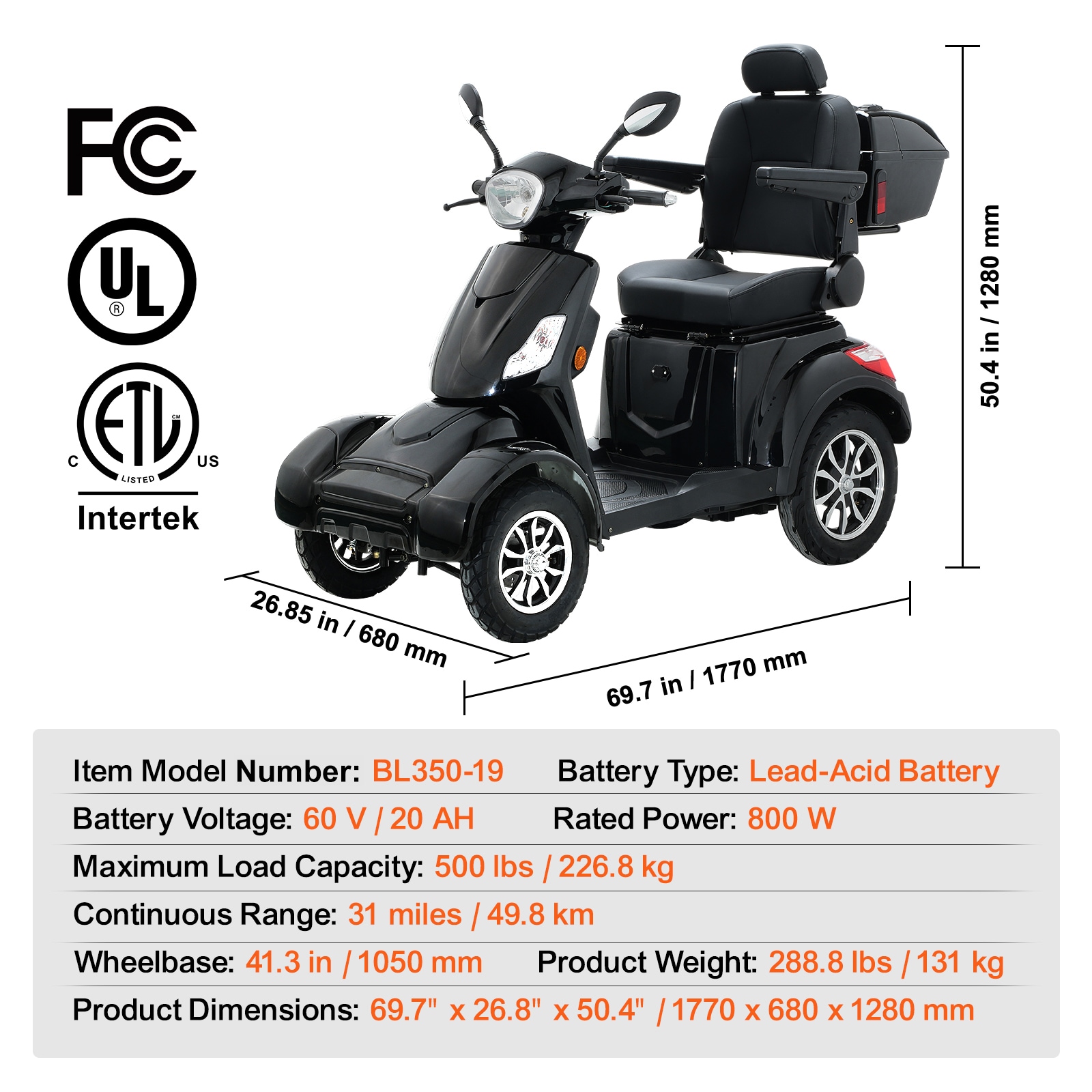 VEVOR SLZXXXZXC500B93YTV1 scooters - View #8