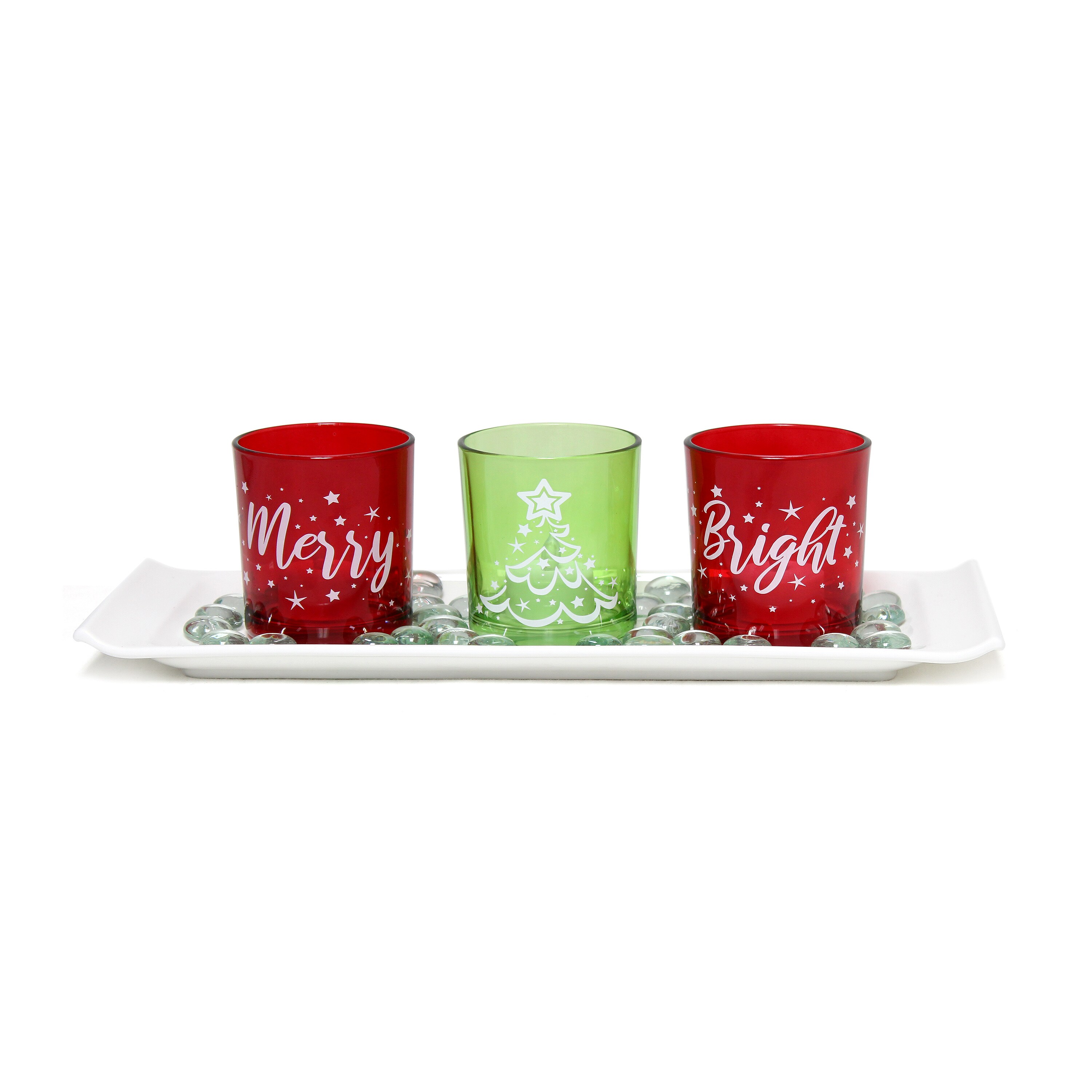 Elegant Designs HG5000-GAR 3 Candle Glass Dish Candle Holder