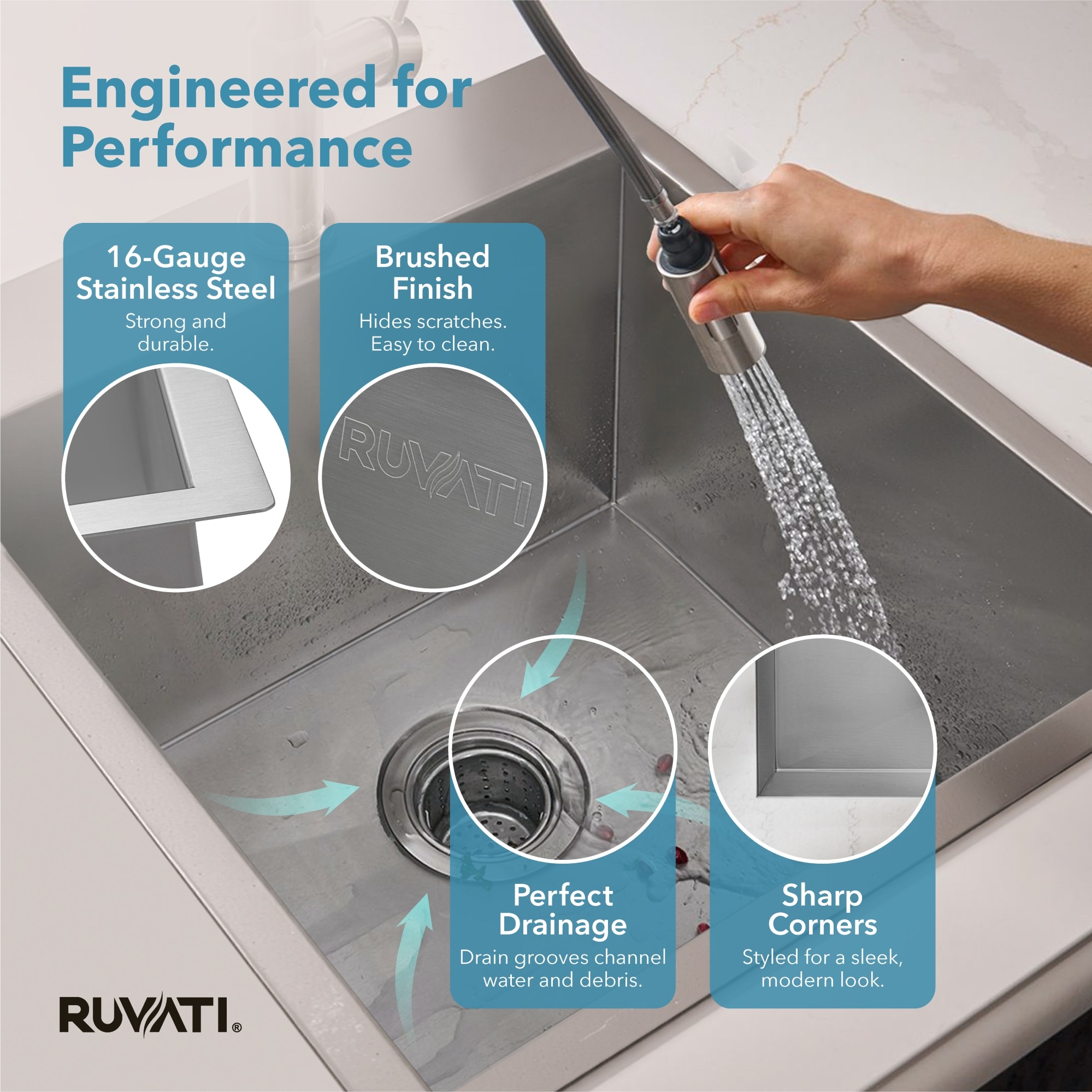 Ruvati RVH8118 Kitchen-Sinks - View #5