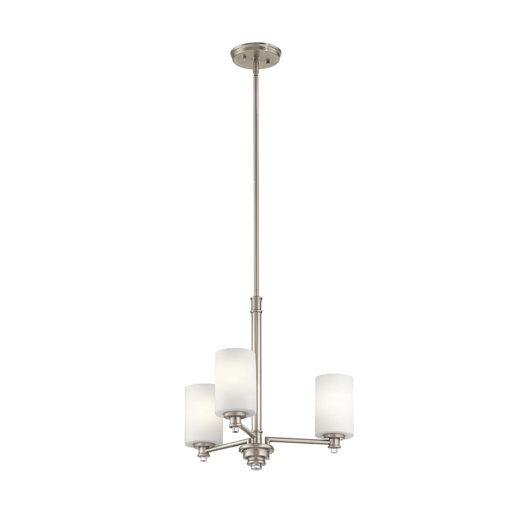 Kichler 43922NI Joelson 3 -Light Brushed Nickel Modern/contemporary For Use in Bedrooms, Dining Rooms, Foyers, Kitchens, Living Rooms Chandelier