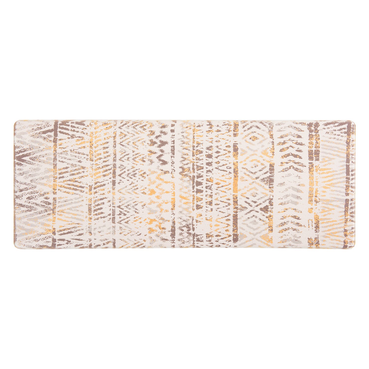 World Rug Gallery Contemporary Abstract Anti-Fatigue Standing Mat - Yellow 18x47