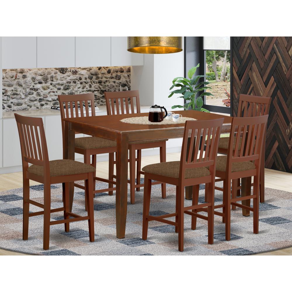 East West Furniture DUVN7H-MAH-C Dining-Sets - View #2