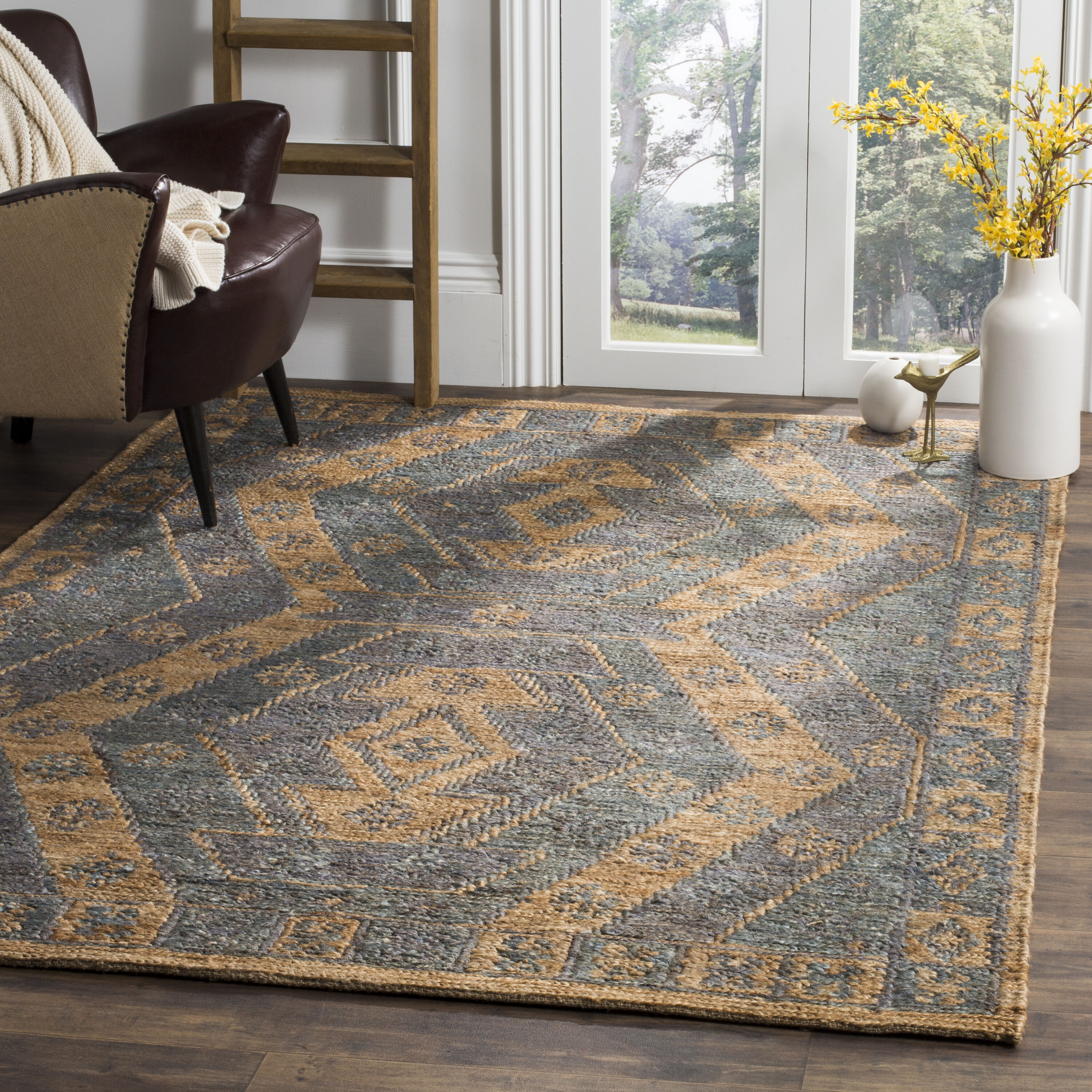  Organic 701 Slate/Natural Antique 5ft x 8ft Medium Rectangle Rug