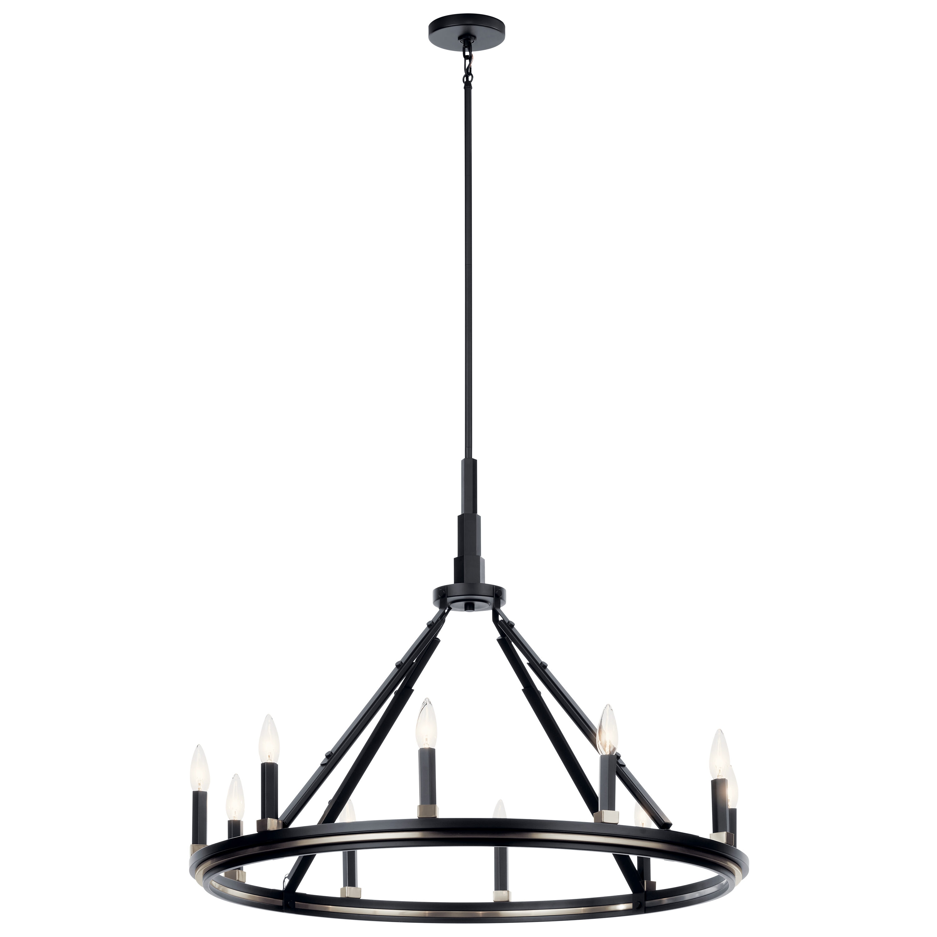 Kichler Emmala 10-Light Black Vintage Dry rated Chandelier in the ...