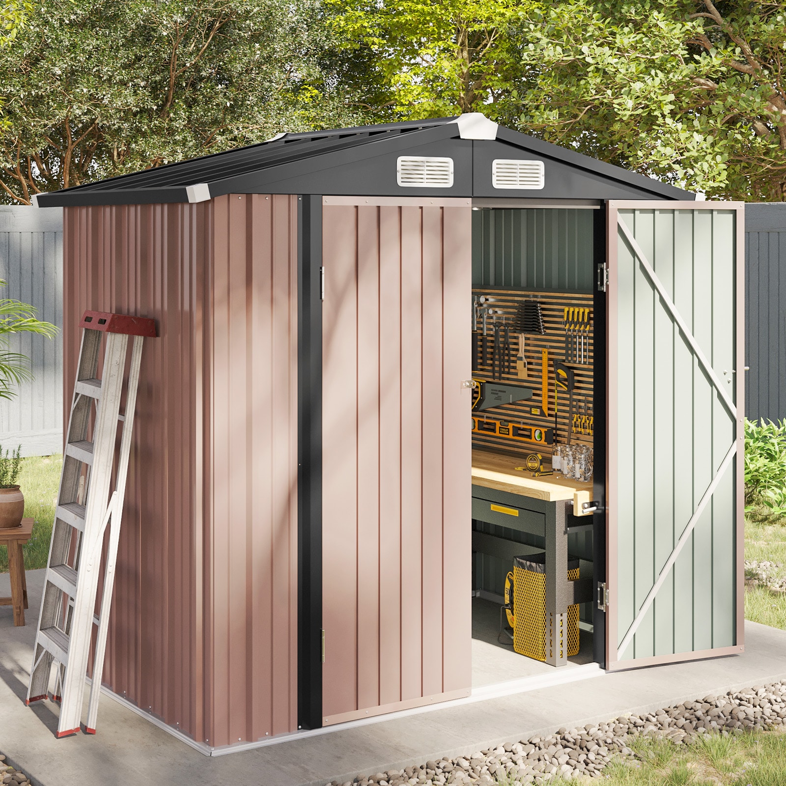 AOXUN AX-01806G Metal-Storage-Buildings-Sheds - View #2