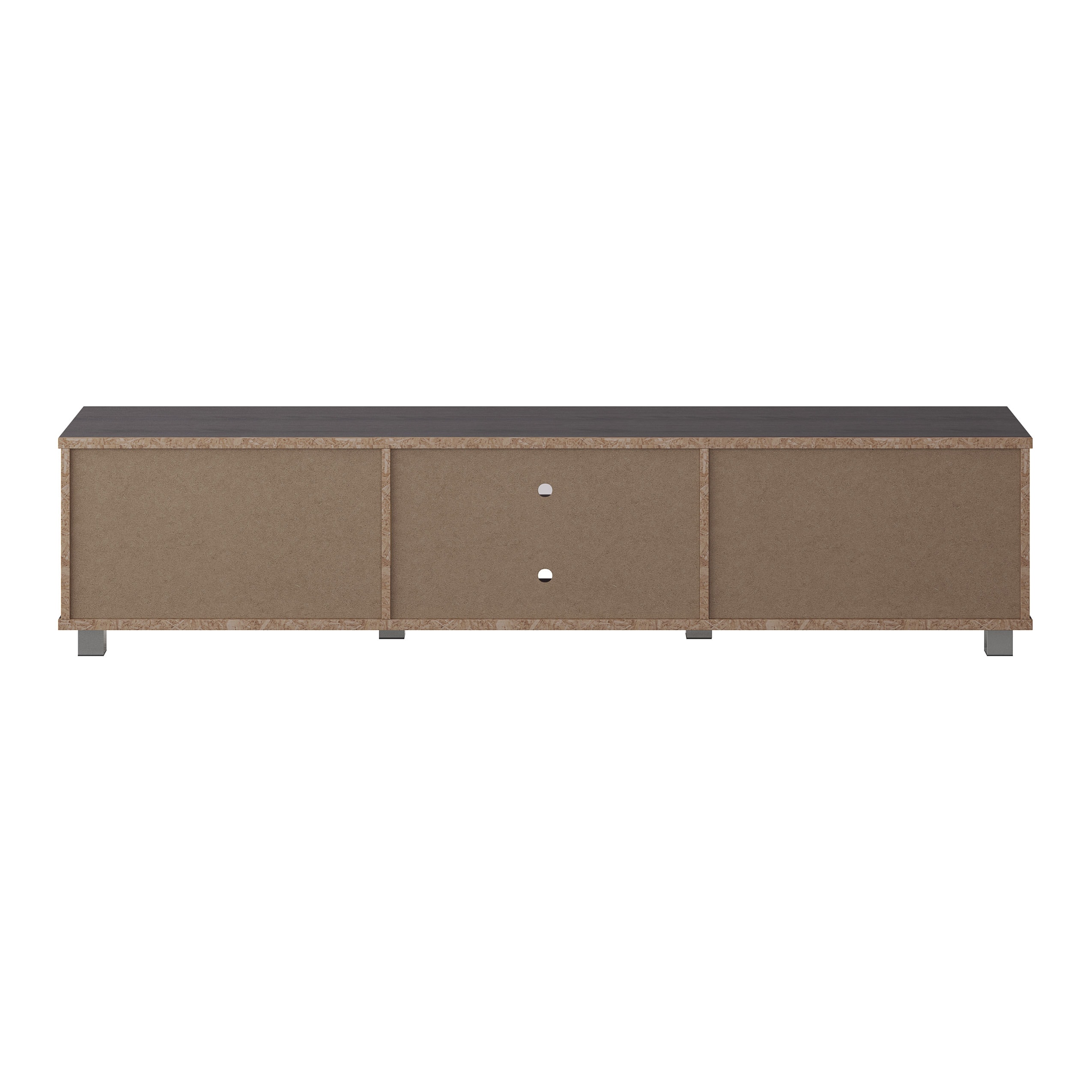 Dark Gray Wood Grain TV Stand with Cabinets for TVs up to 85"