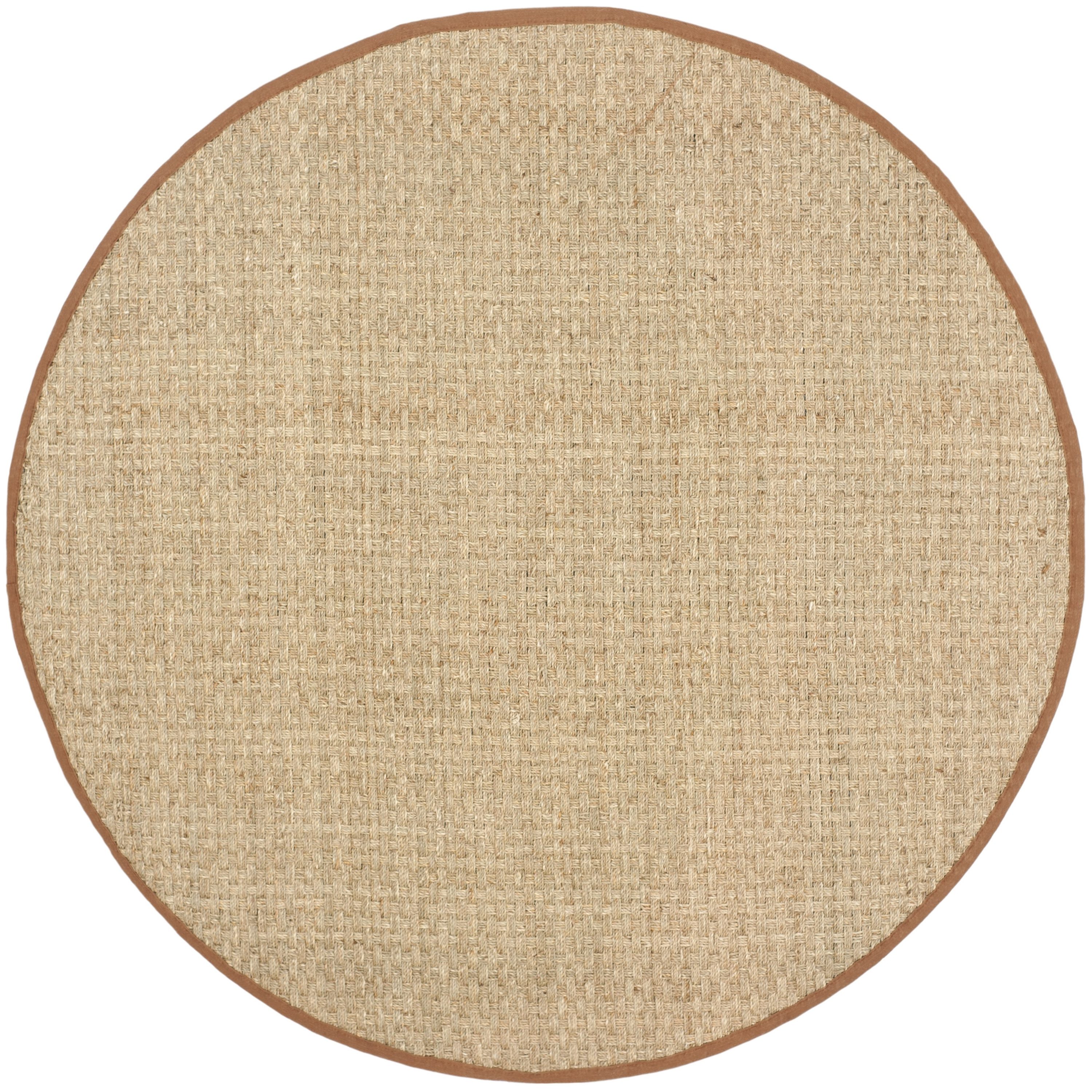 Safavieh NF114B-6R Natural Fiber Hampton 6 x 6 (ft) Loomed Seagrass Natural/Brown Round Indoor Solid Coastal Area rug