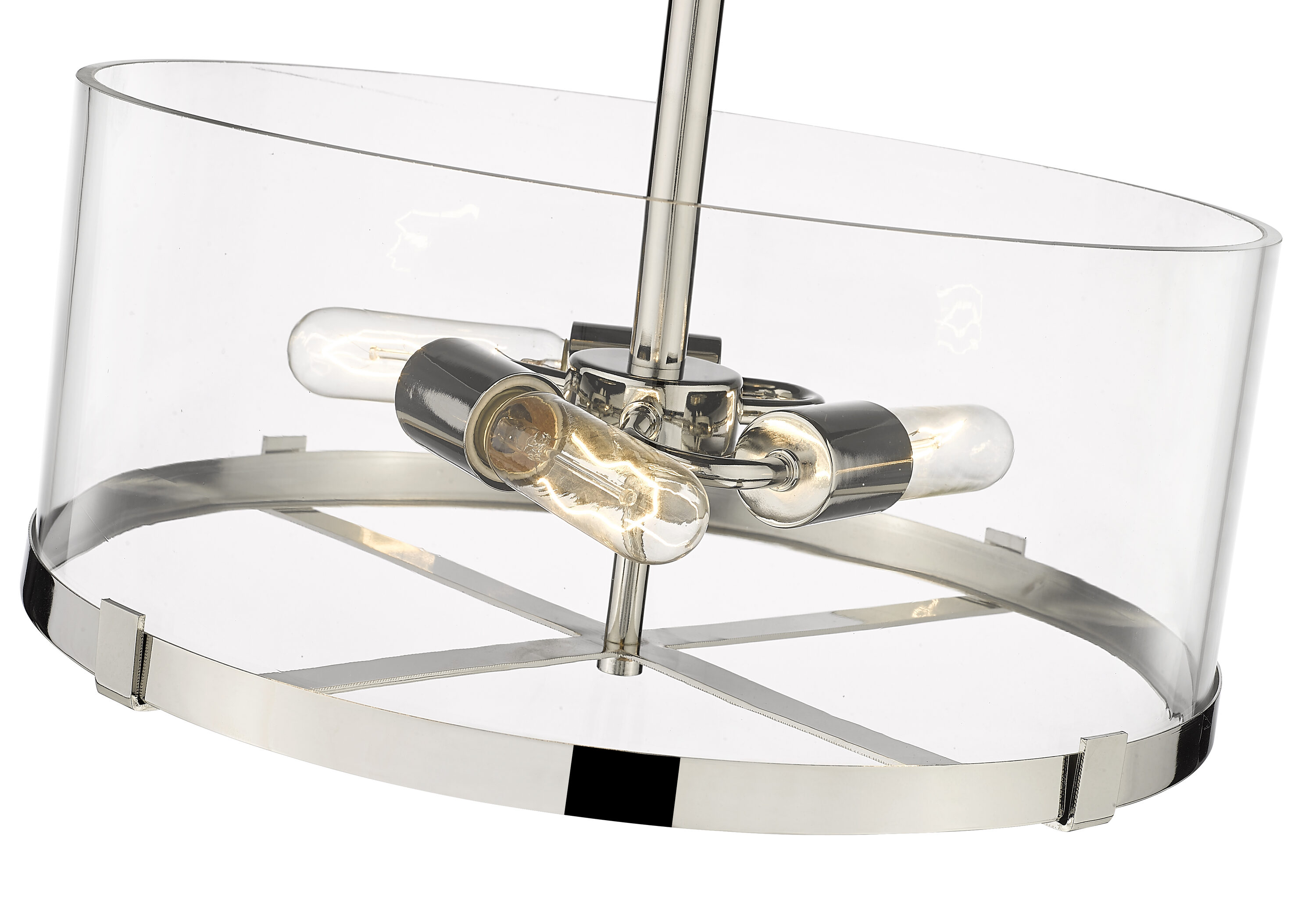 Callista 16.5" Polished Nickel and Glass Semi-Flush Mount