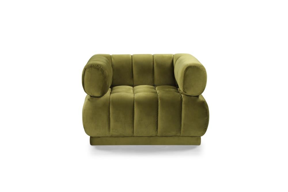 Chic Home Design Quebec Modern Green Velvet Club Chair at Lowes.com