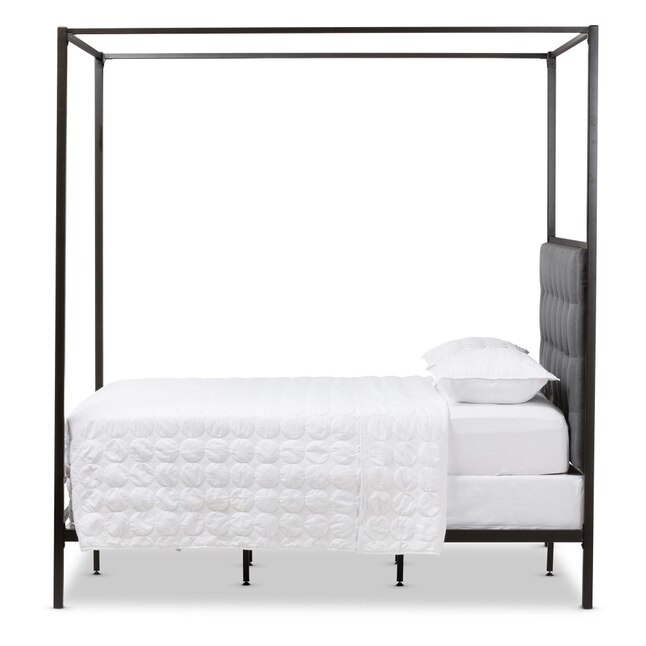 Baxton Studio Eleanor Vintage Industrial Black Finished Metal Canopy Queen Bed Baxton Studio Eleanor Vintage Industrial Black Finished Metal Canopy Queen Bed