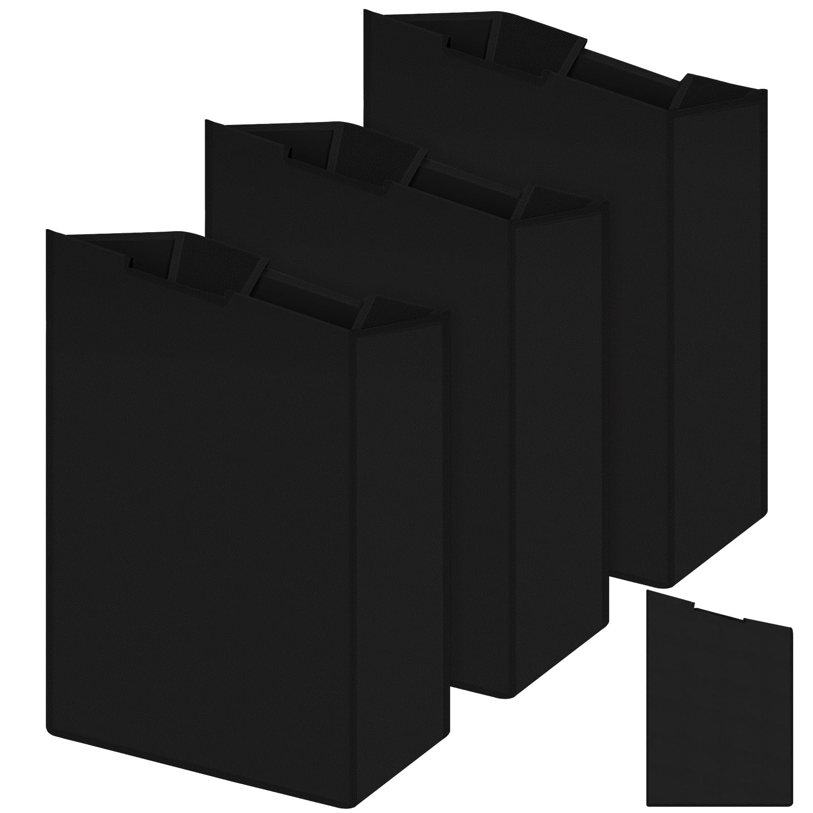 KIWDZFU  Hypotenuse Laundry Sorter Replacement Bags of Three Black Durable Lightweight Fabric Hamper Liners for Laundry Storage Organizer 14.76 by