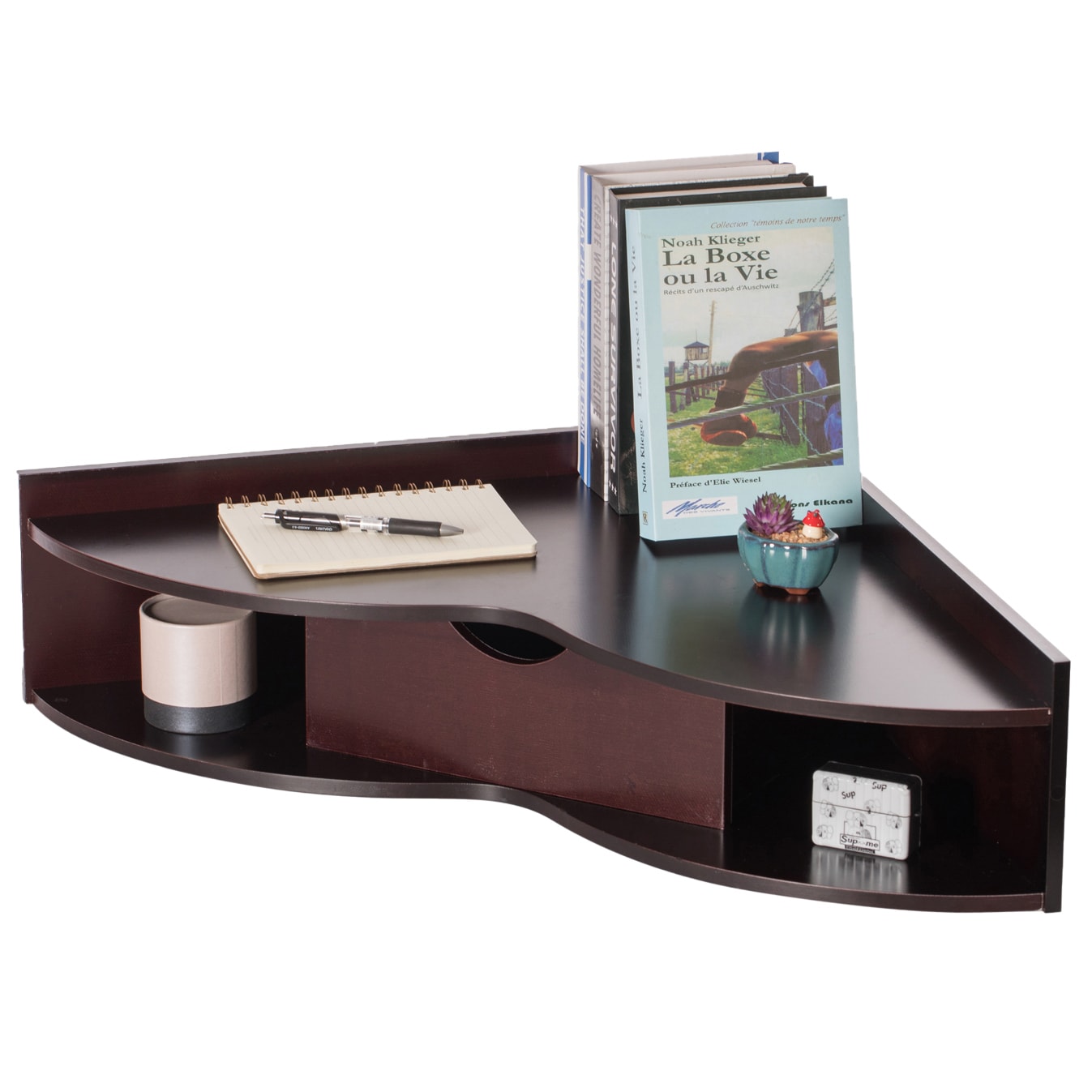 Basicwise 33-in Brown Modern/Contemporary Computer desk Hutch Included