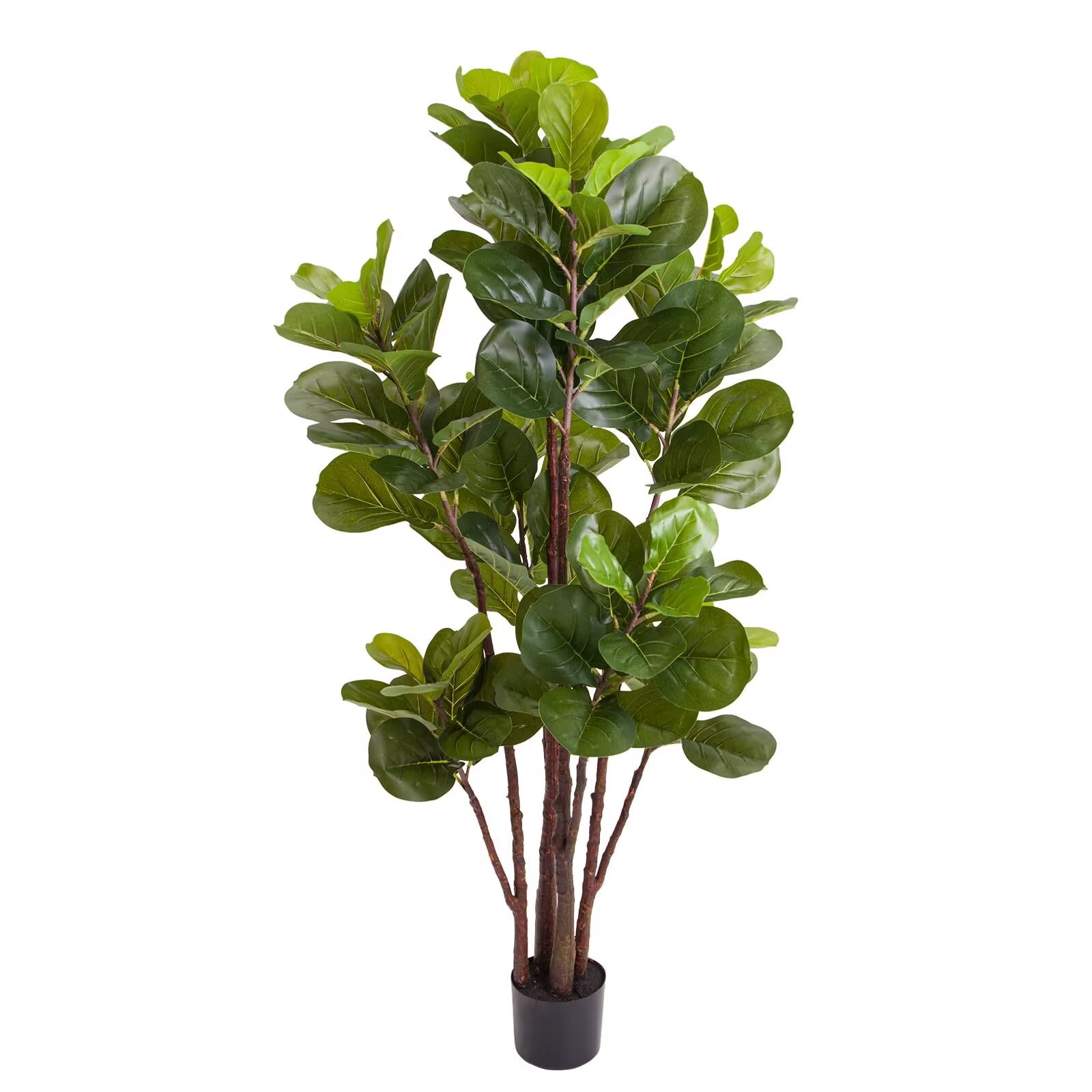 Qeetex JXNAG-PHO-10PYGSFO 5FT Fiddle Leaf Fig Tree Faux Trees with 72 Artificial Fiddle Leaves Large Fake Floor Plant with Black Pot for Home Office Living Room Decor Artificial Plants Indoor
