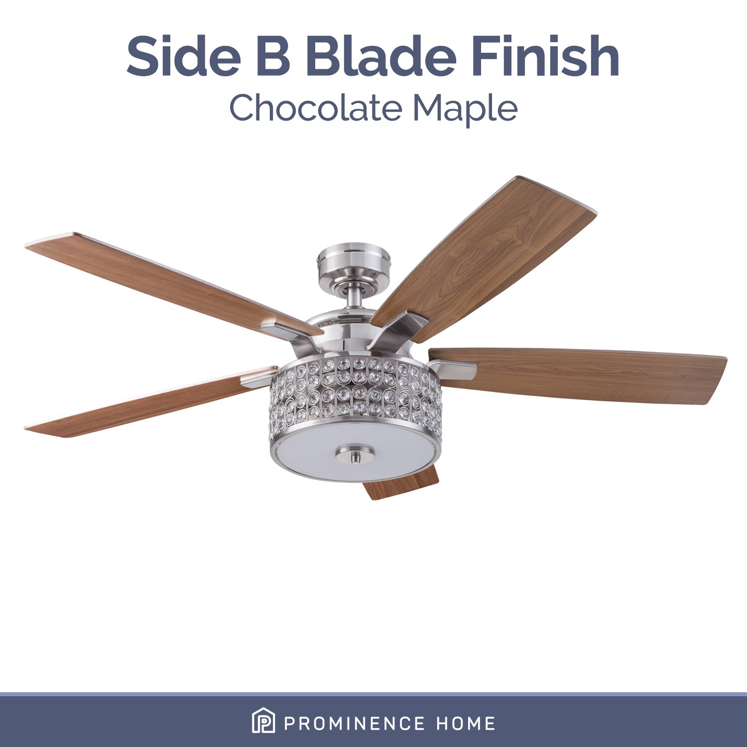 52 Prominence Home Lanissa Ceiling Fan, Brushed Nickel, Remote Control
