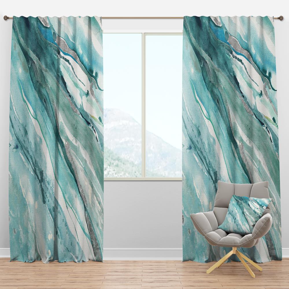 Designart CTN30197-52-63 63-Inches Blue Room darkening Thermal lined Rod pocket Single curtain panel