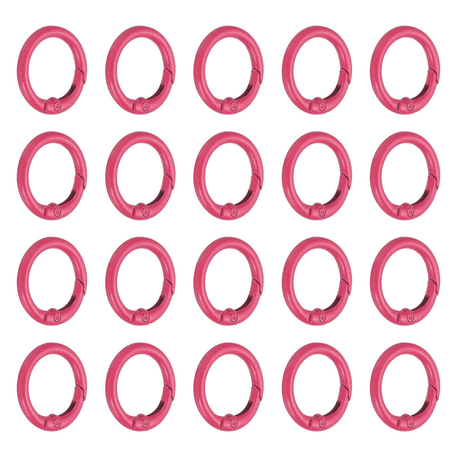 PATIKIL 1 in Spring O Ring 50pcs O Ring Clip Keyring Clip Purse Clips Trigger Buckle Circle Metal Binder Snap Round for Handbags Straps Purse Shoulder Bag Hook Keychain Hot Pink #S26050601UX3825