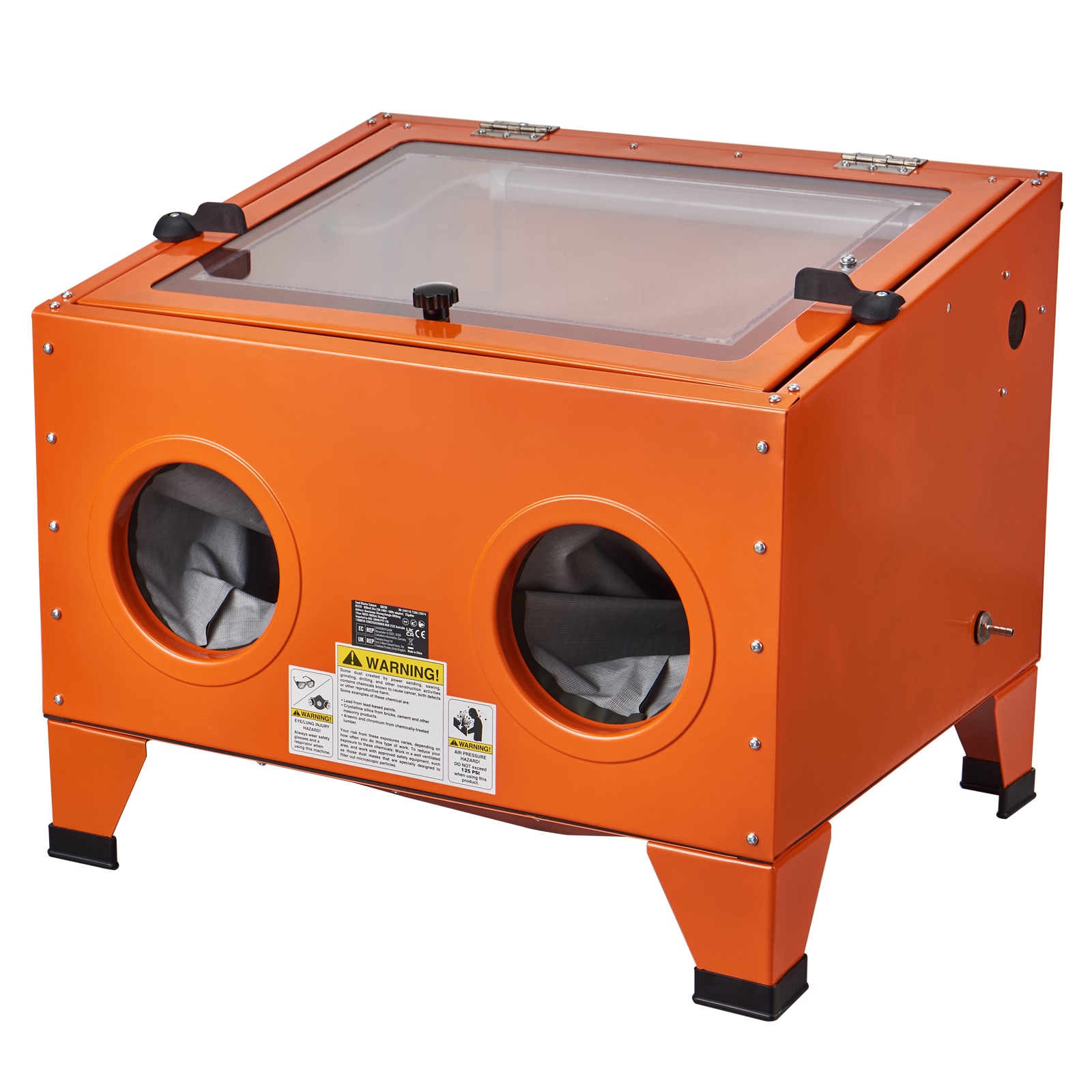 VEVOR 25 Gallon Sandblasting Cabinet 40-120PSI Portable Benchtop Sand Blasting Cabinet Heavy Duty Steel Sand Blaster with Blasting Gun and 4 Ceramic Nozzles for Paint Stain Rust Removal #SCPSJ25JLW0003216V1
